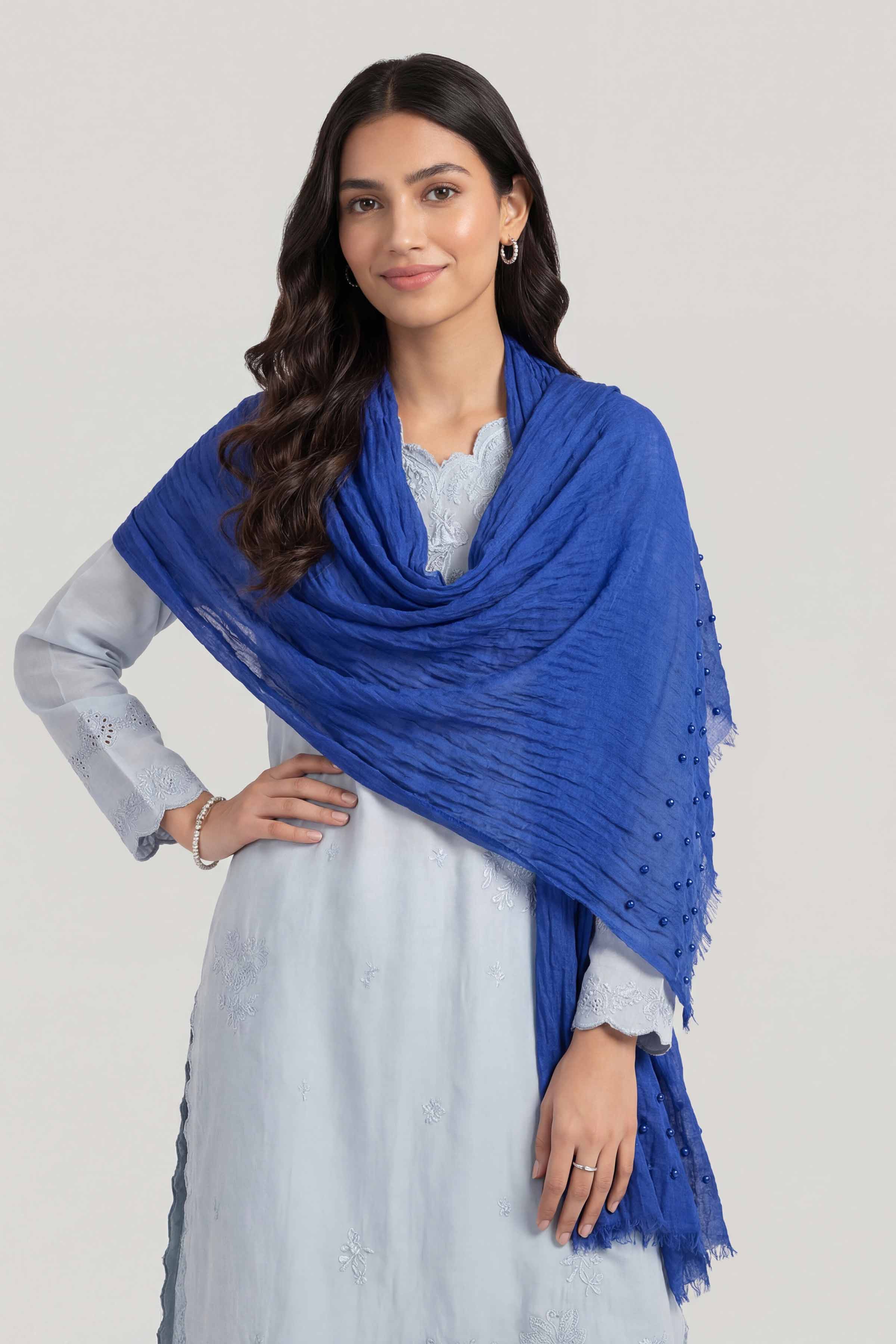 Blue Women Scarf-447362108