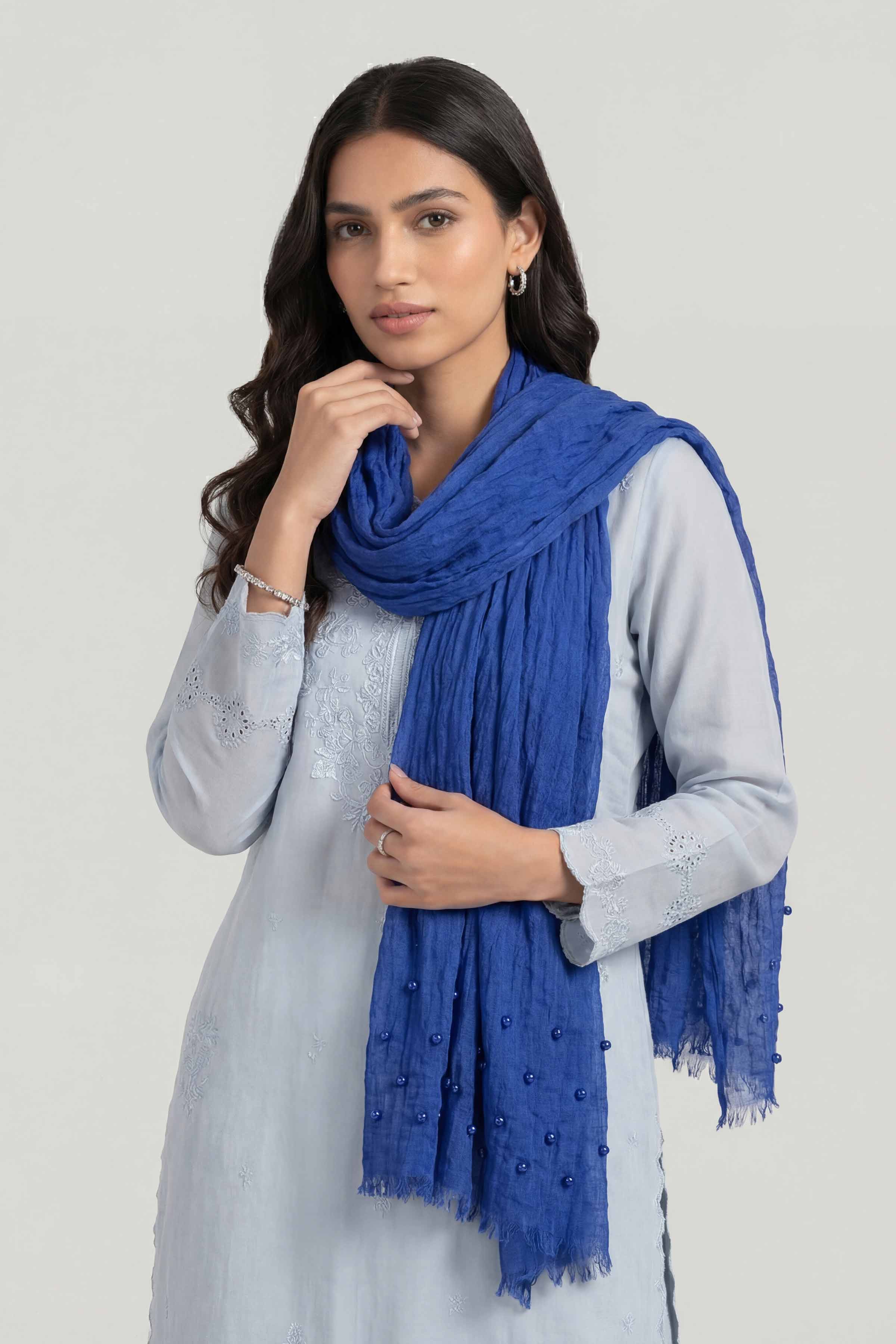 Blue Women Scarf-447362108