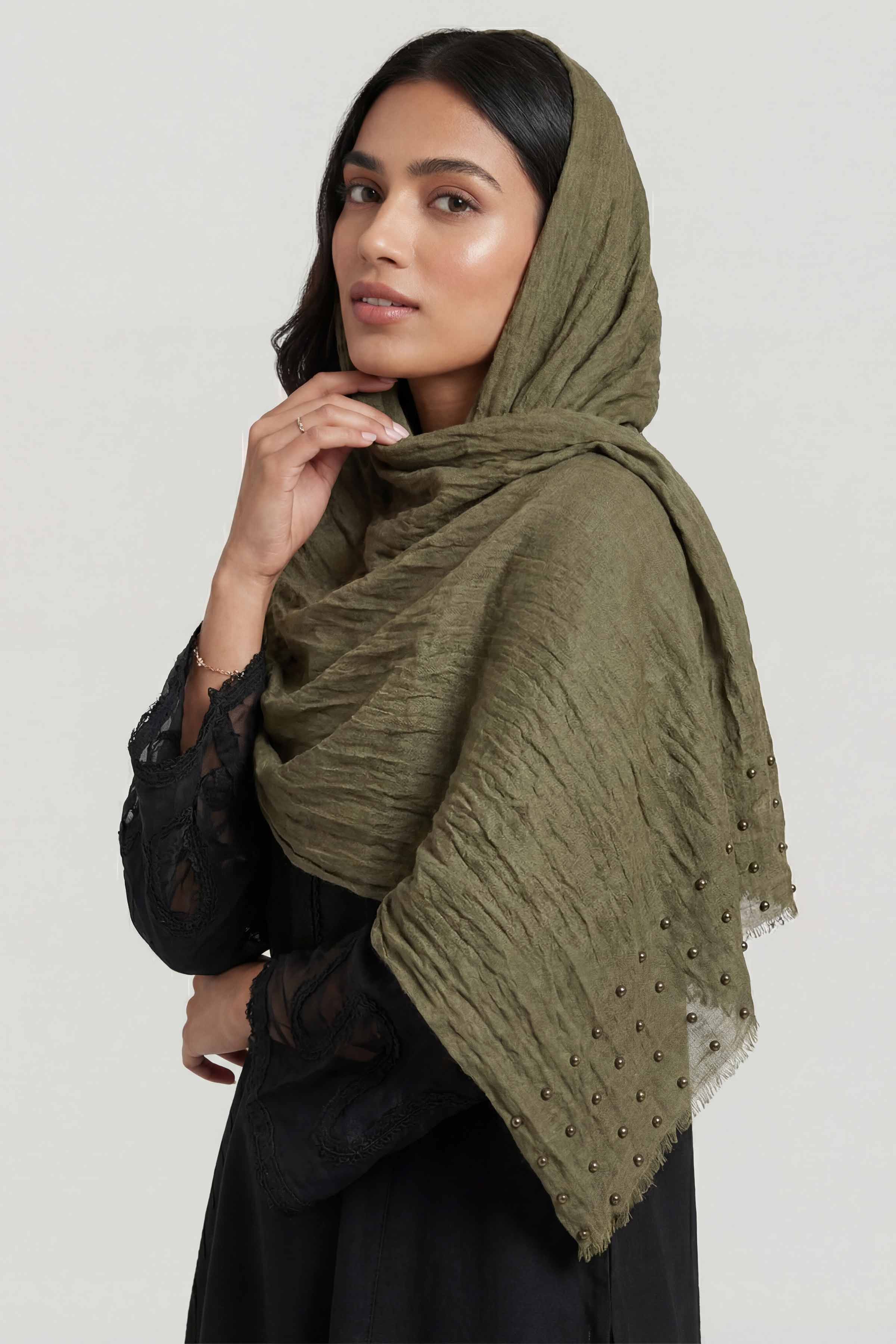 Dark Green Women Scarf-447362120