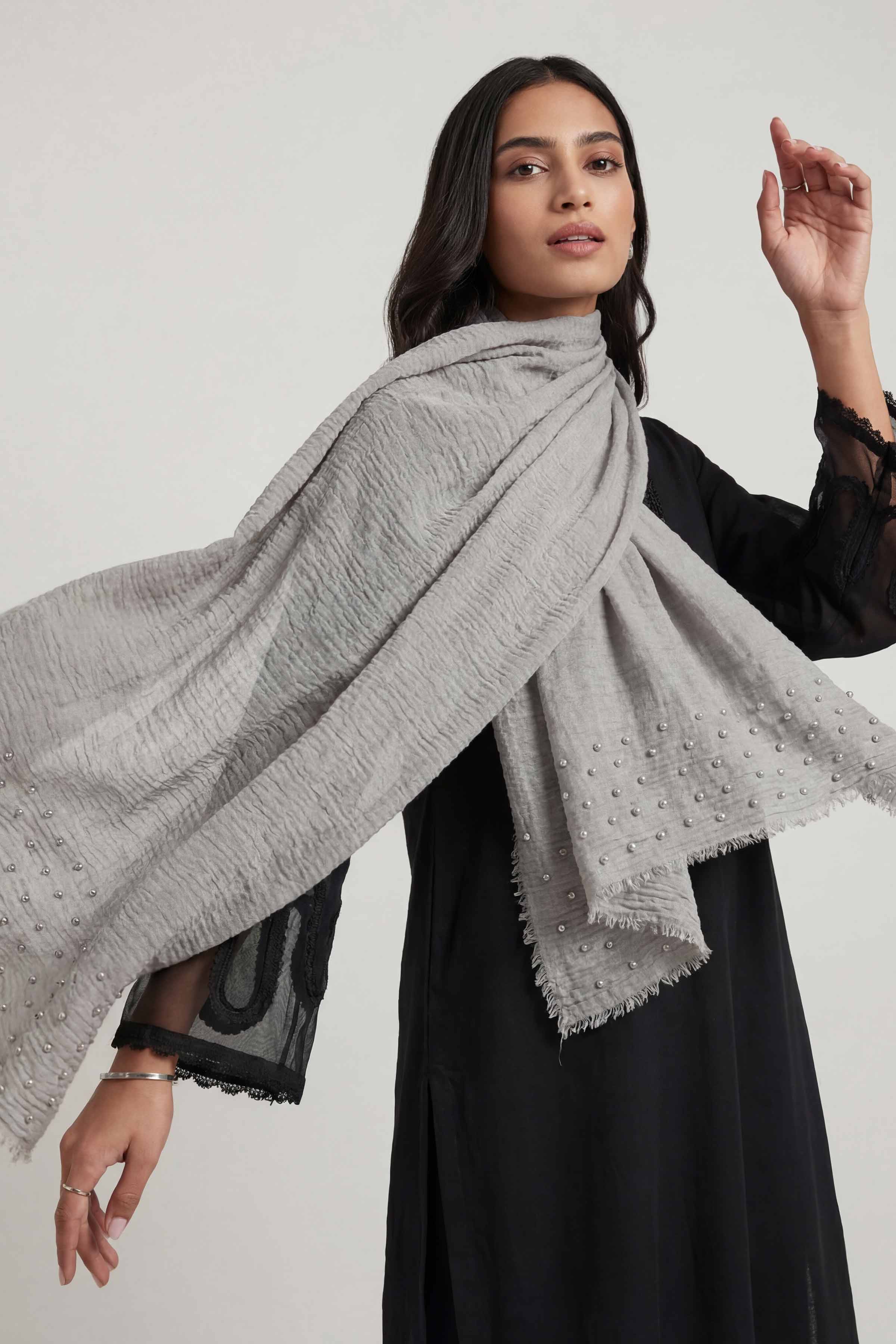 Light Grey Women Scarf-447372111