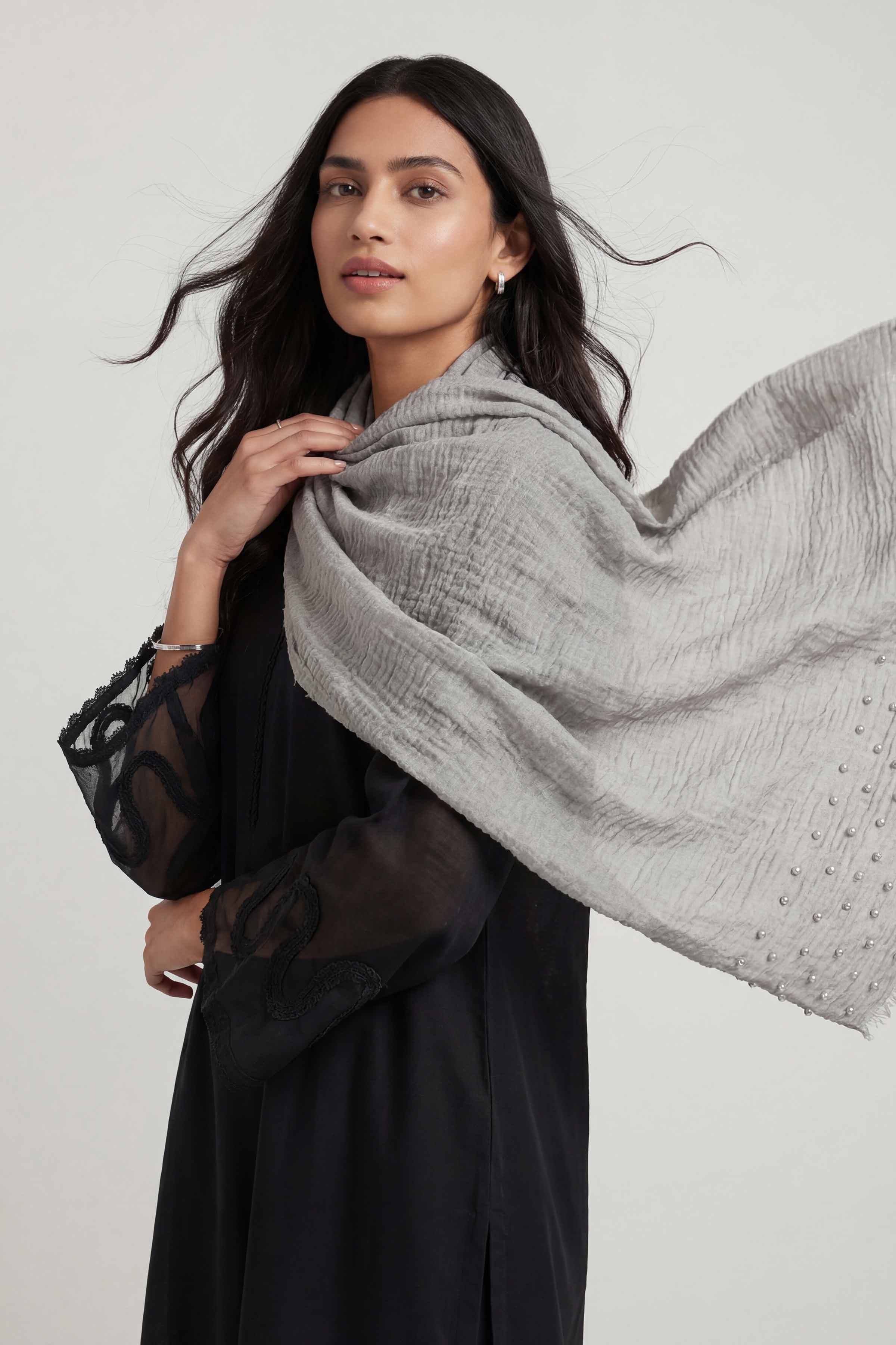 Light Grey Women Scarf-447372111