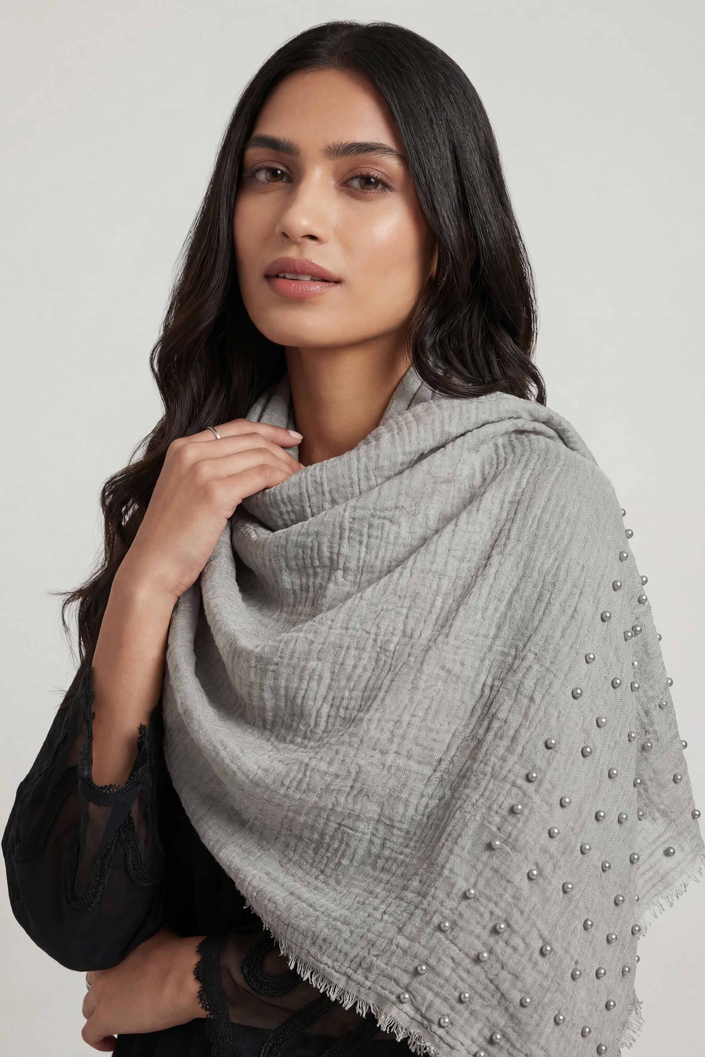 Light Grey Women Scarf-447372111