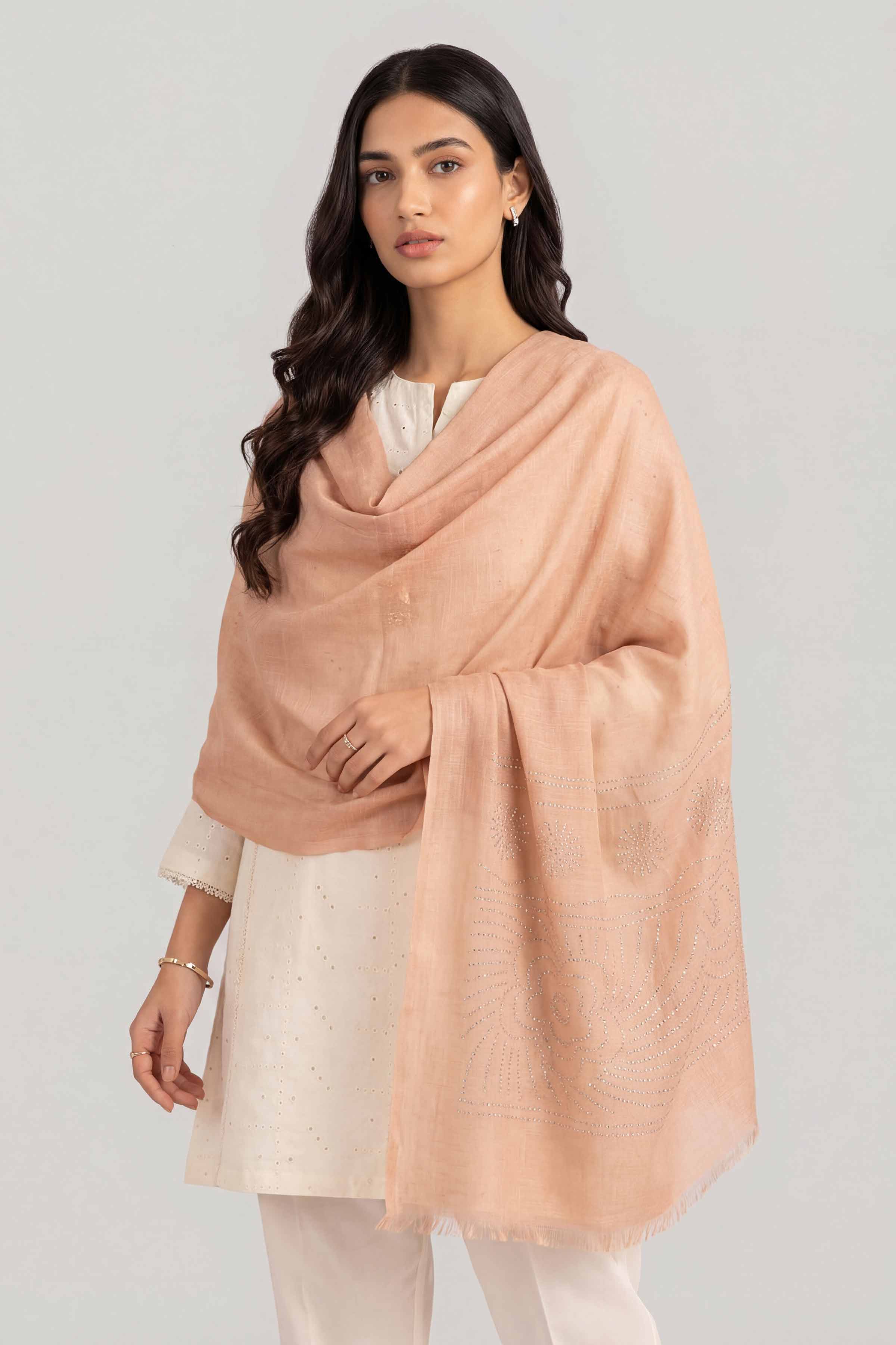 Beige Women Scarf-447392118