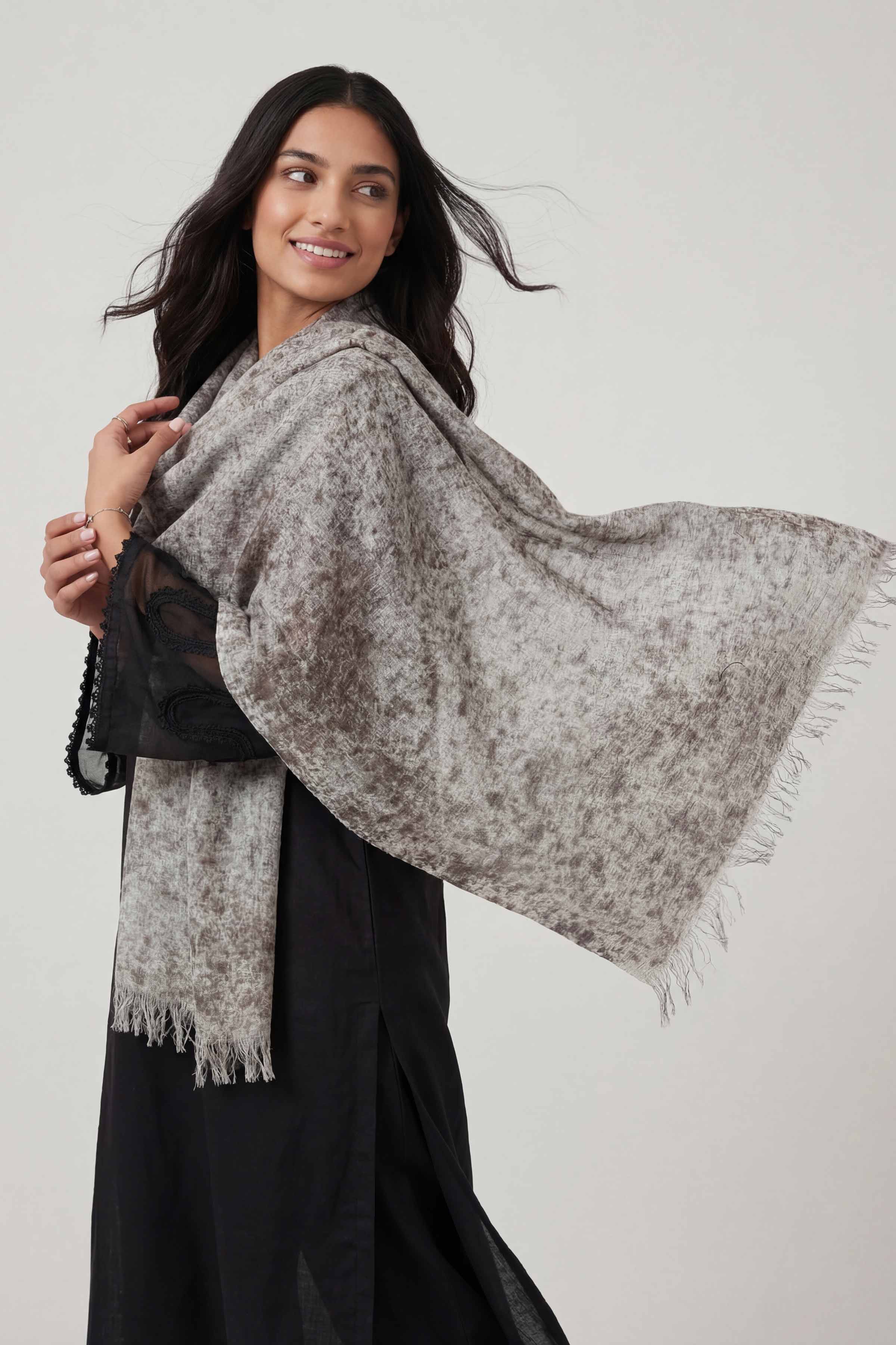 Grey Women Scarf-447412111