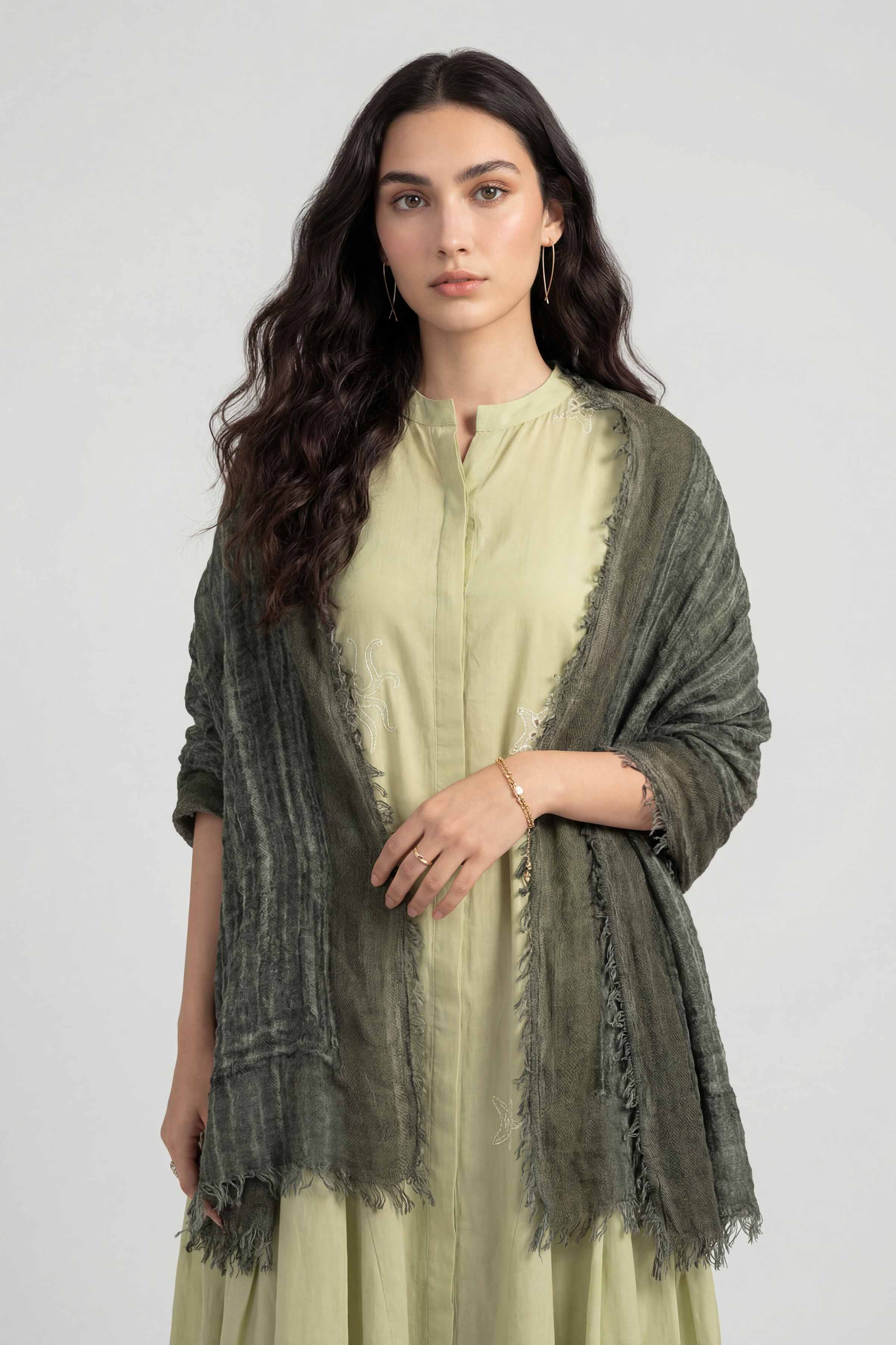 Dark Green Women Scarf-447432104