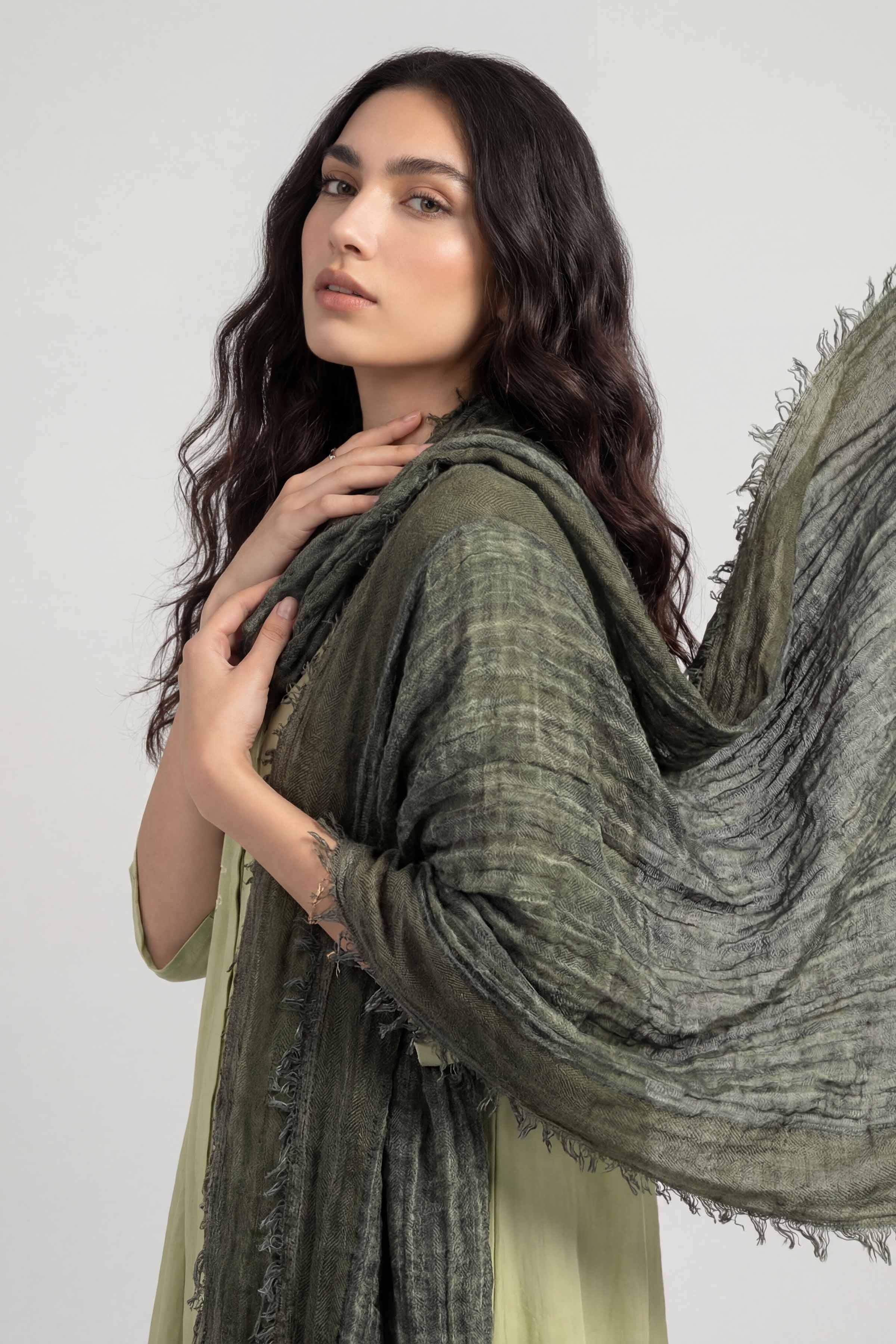Dark Green Women Scarf-447432104
