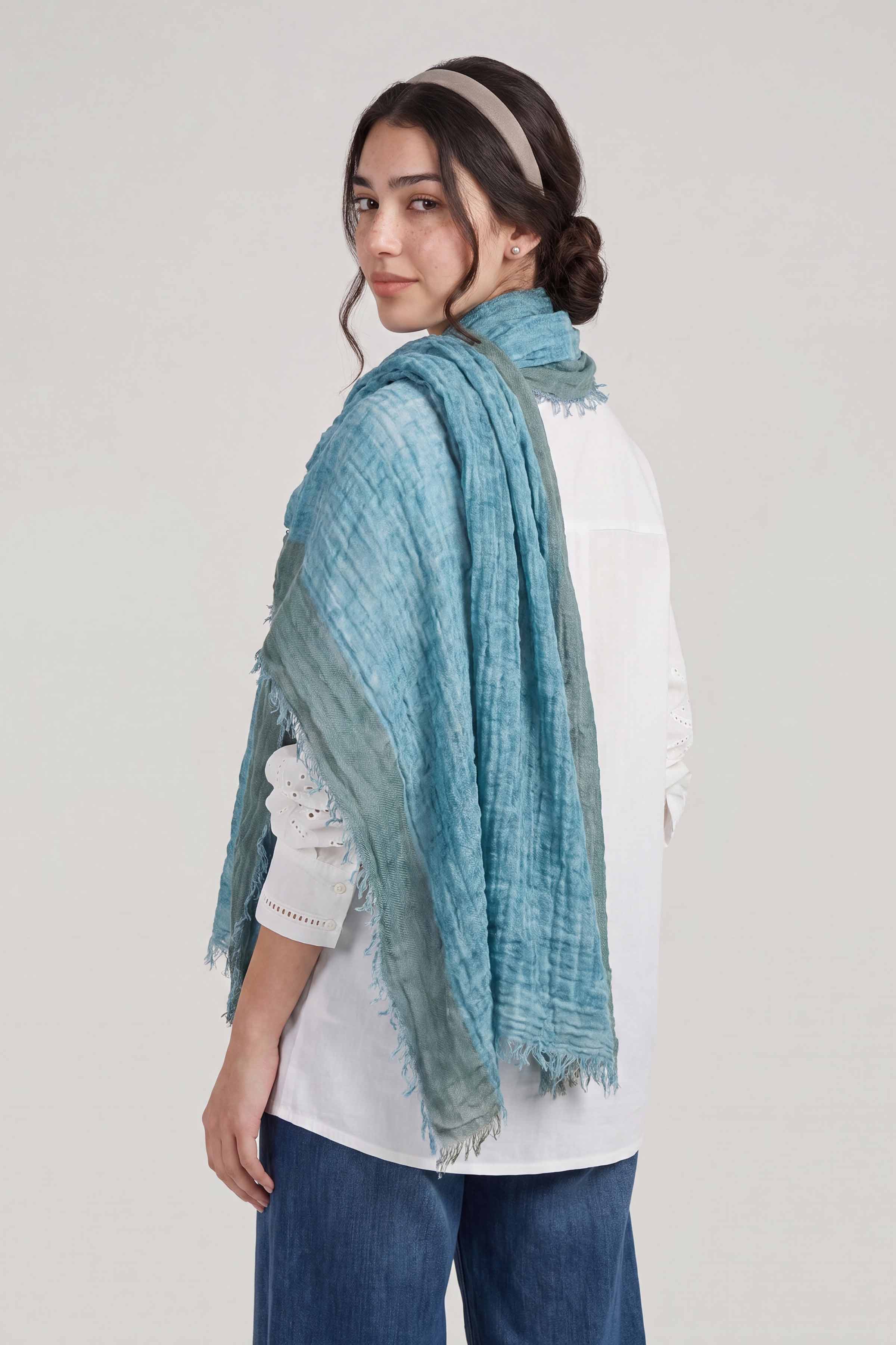 Light Blue Women Scarf-447432108