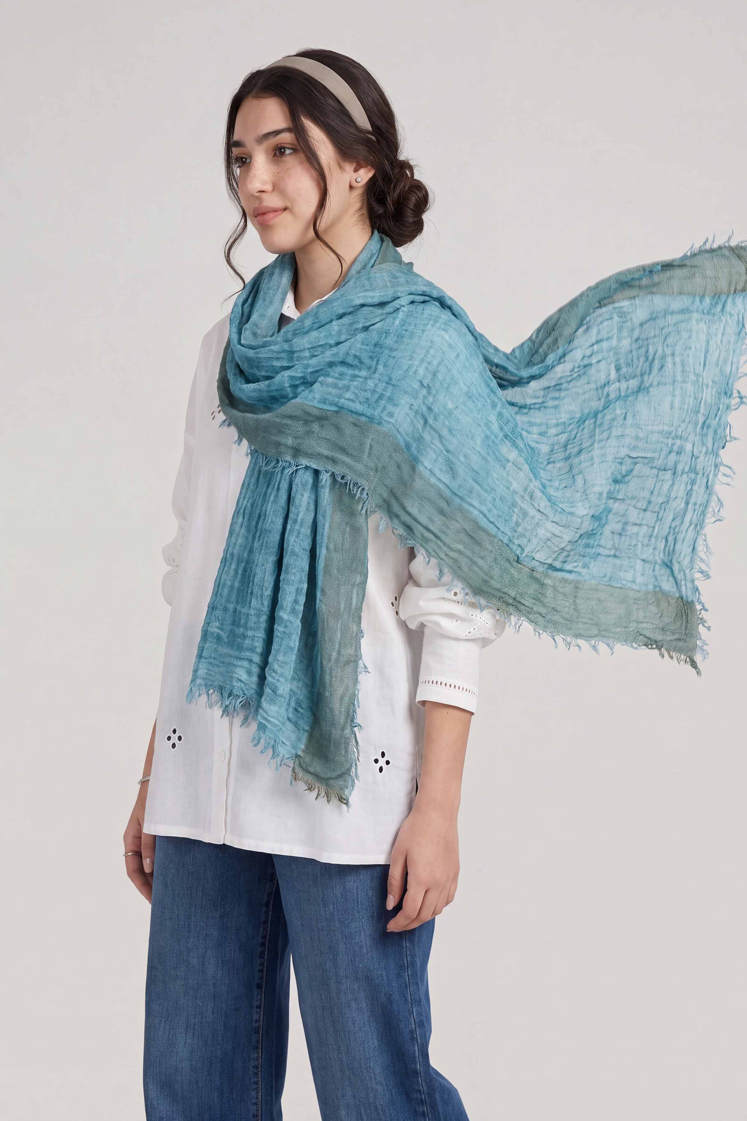 Light Blue Women Scarf-447432108