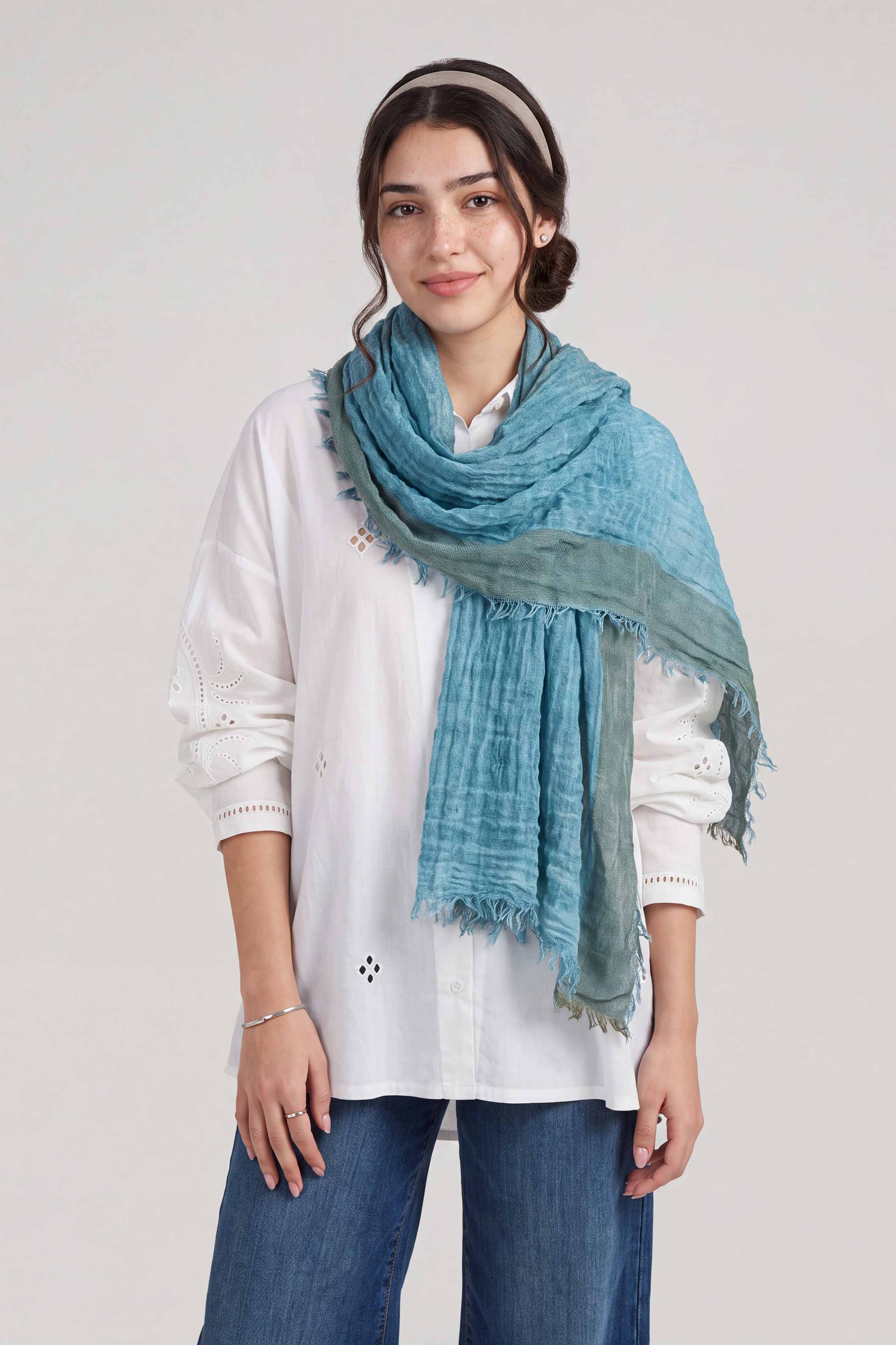 Light Blue Women Scarf-447432108