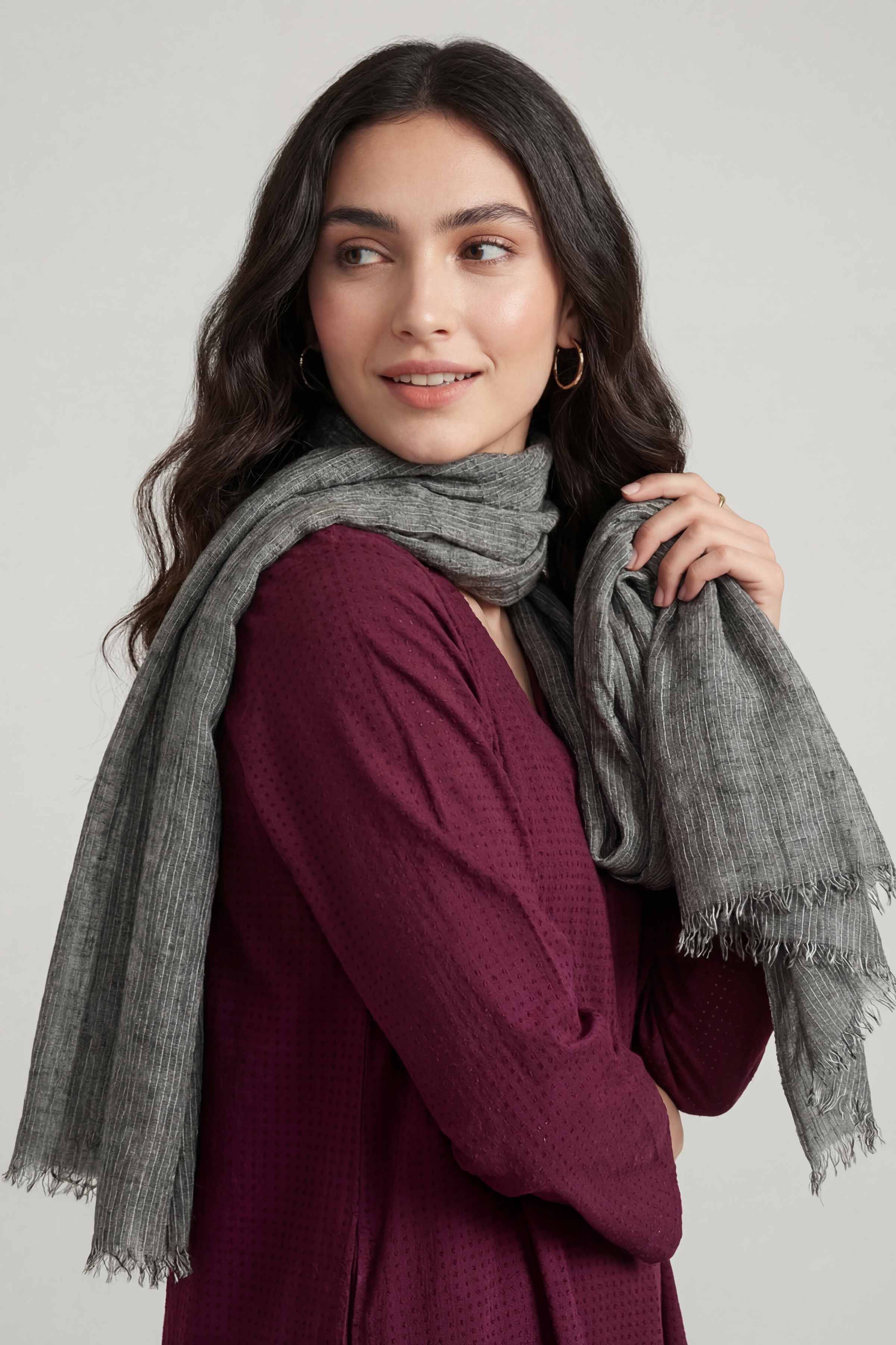 Grey Women Scarf-447442111