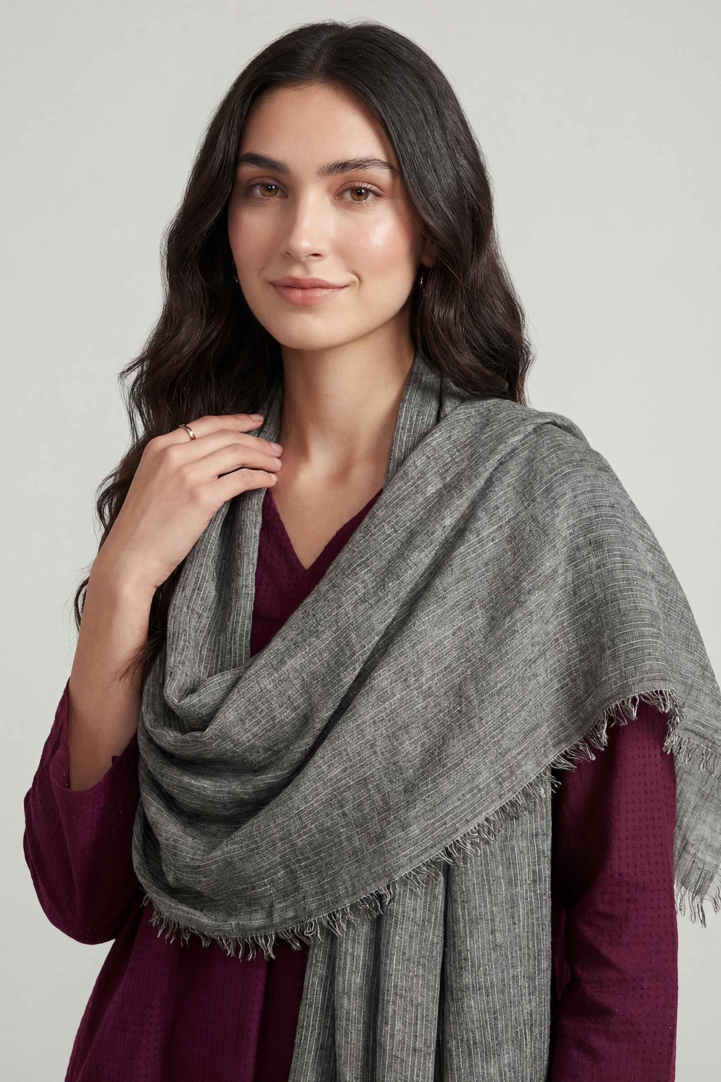 Grey Women Scarf-447442111