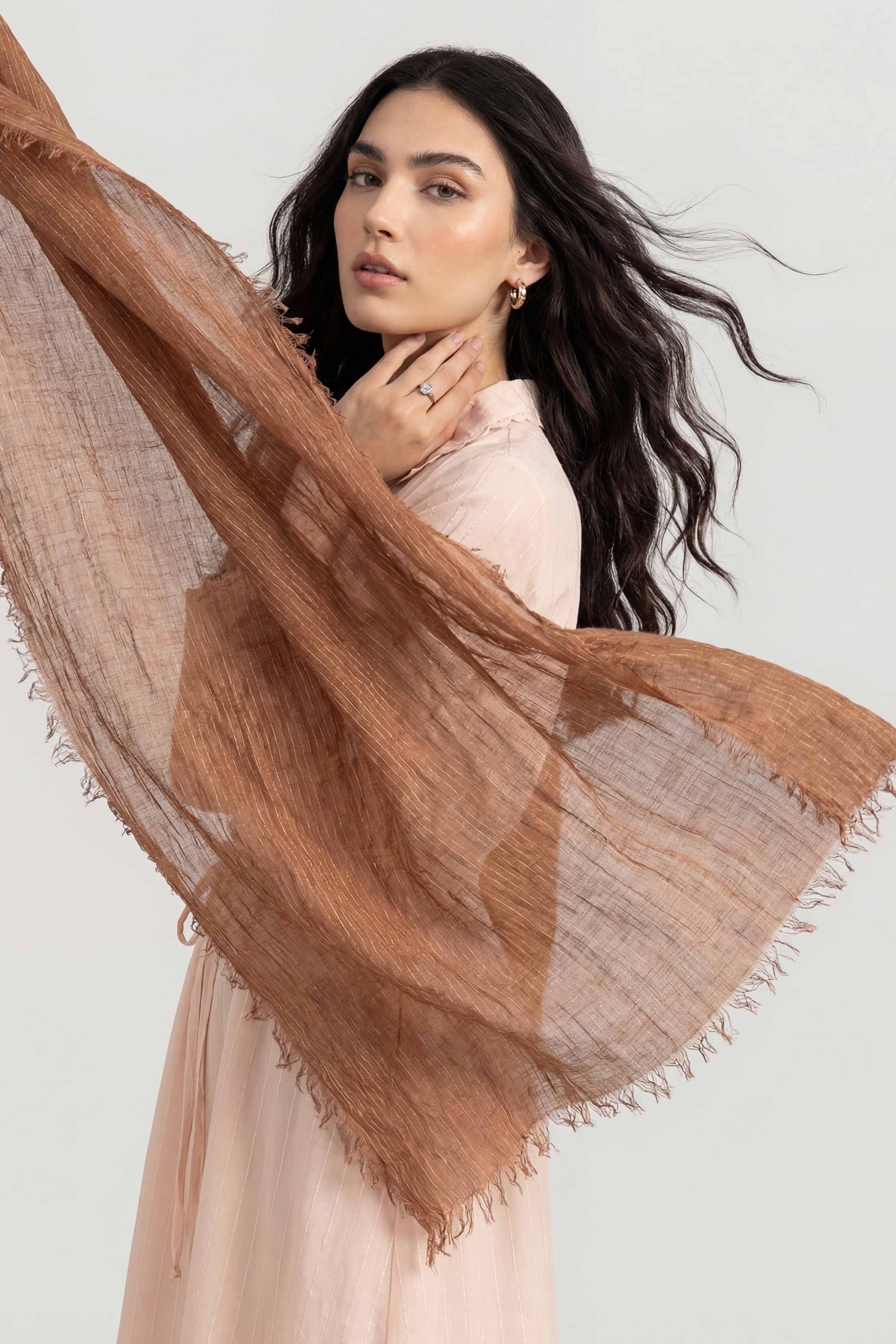 Orange Women Scarf-447452106
