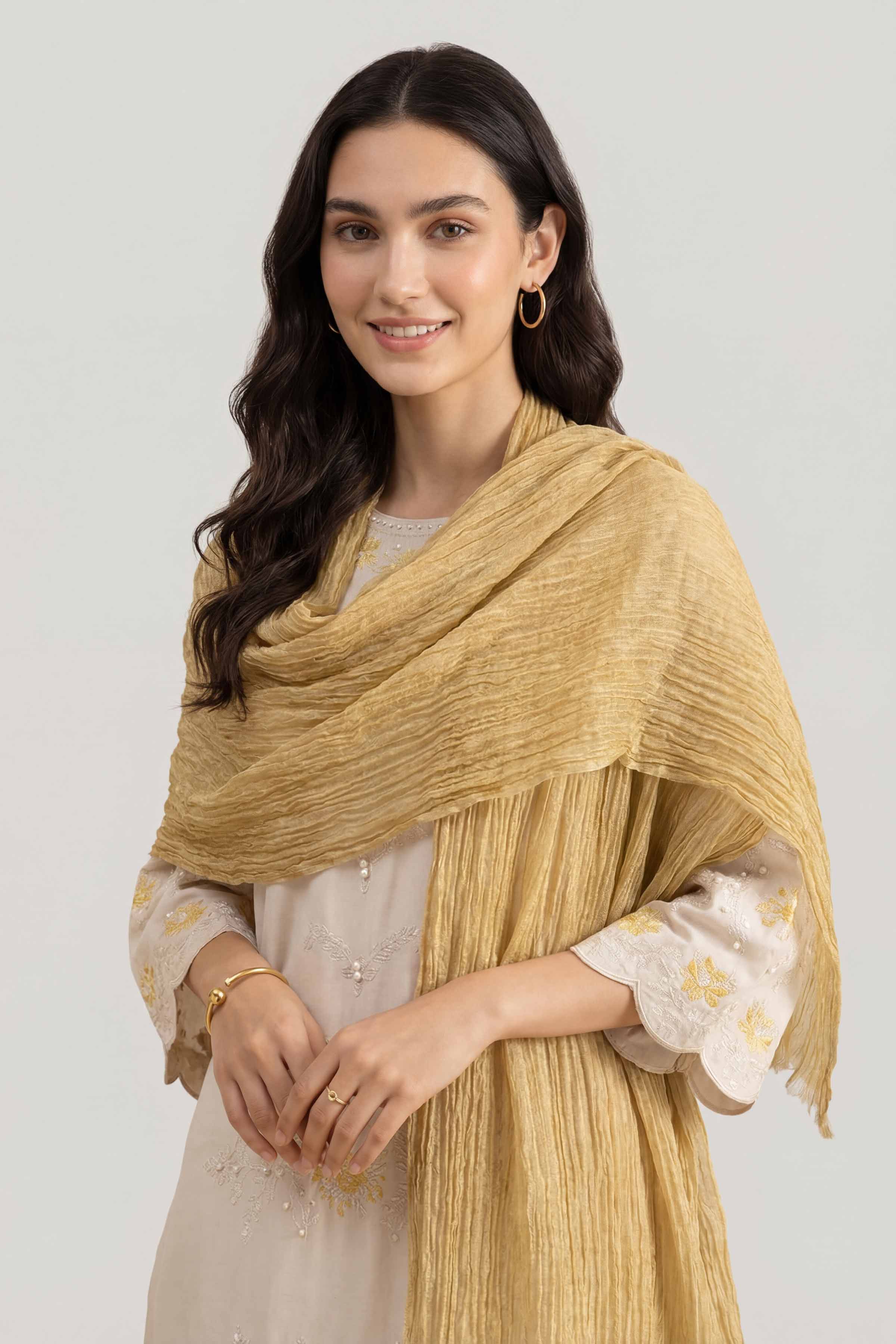 Yellow Women Scarf-447462102