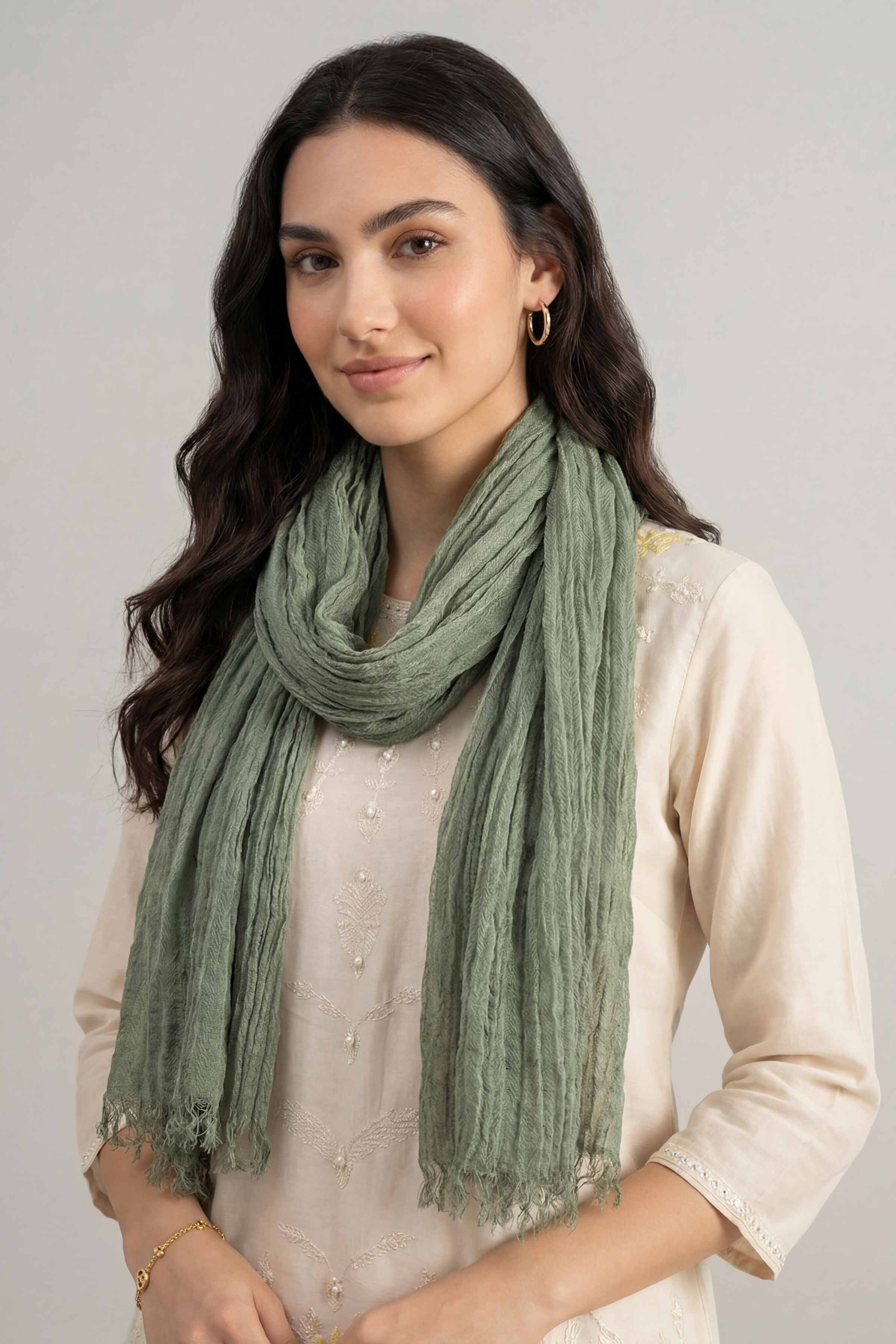 Green Women Scarf-447462104