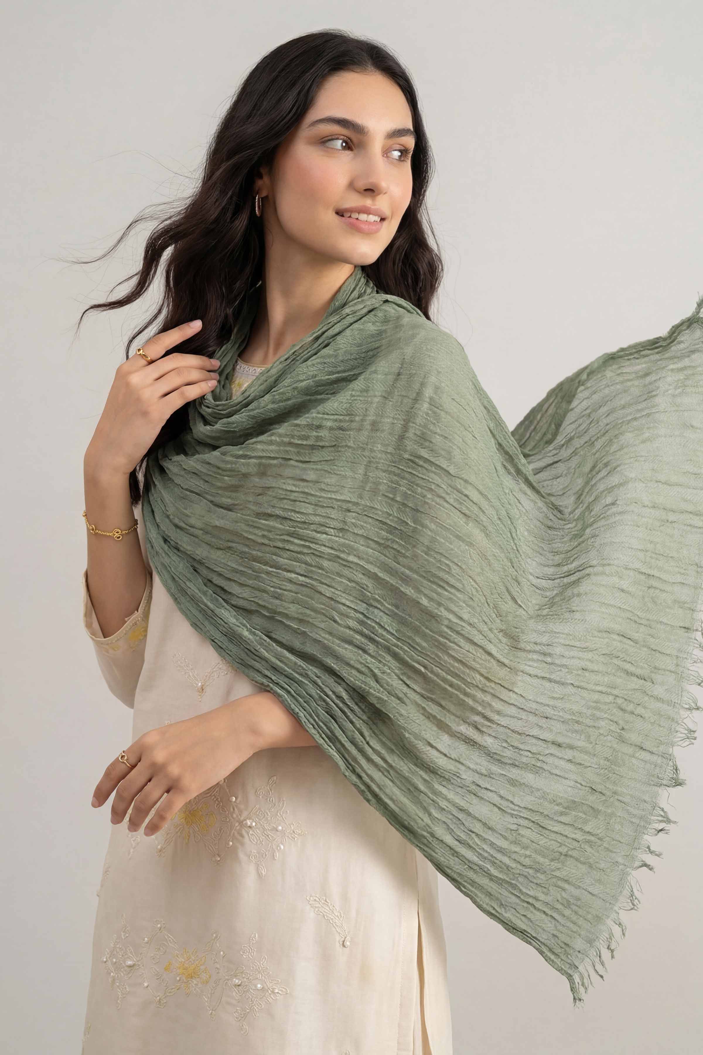 Green Women Scarf-447462104