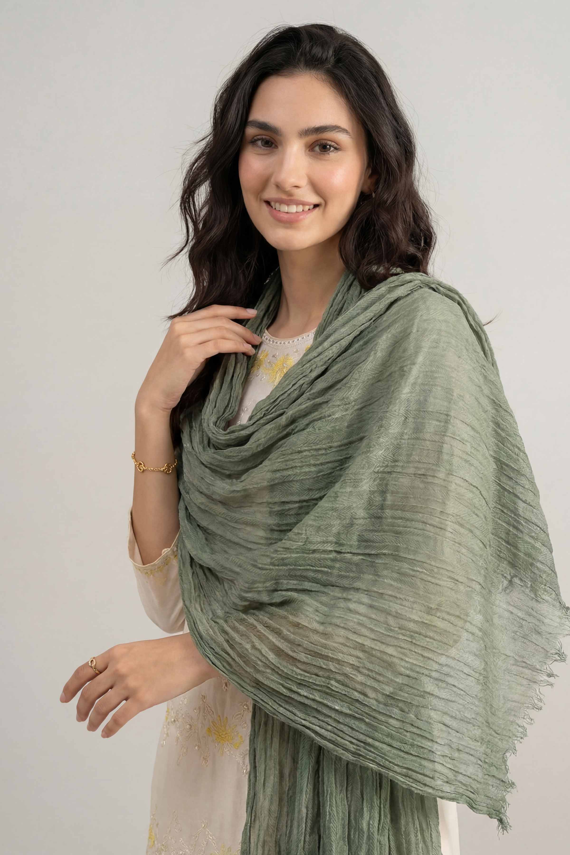 Green Women Scarf-447462104
