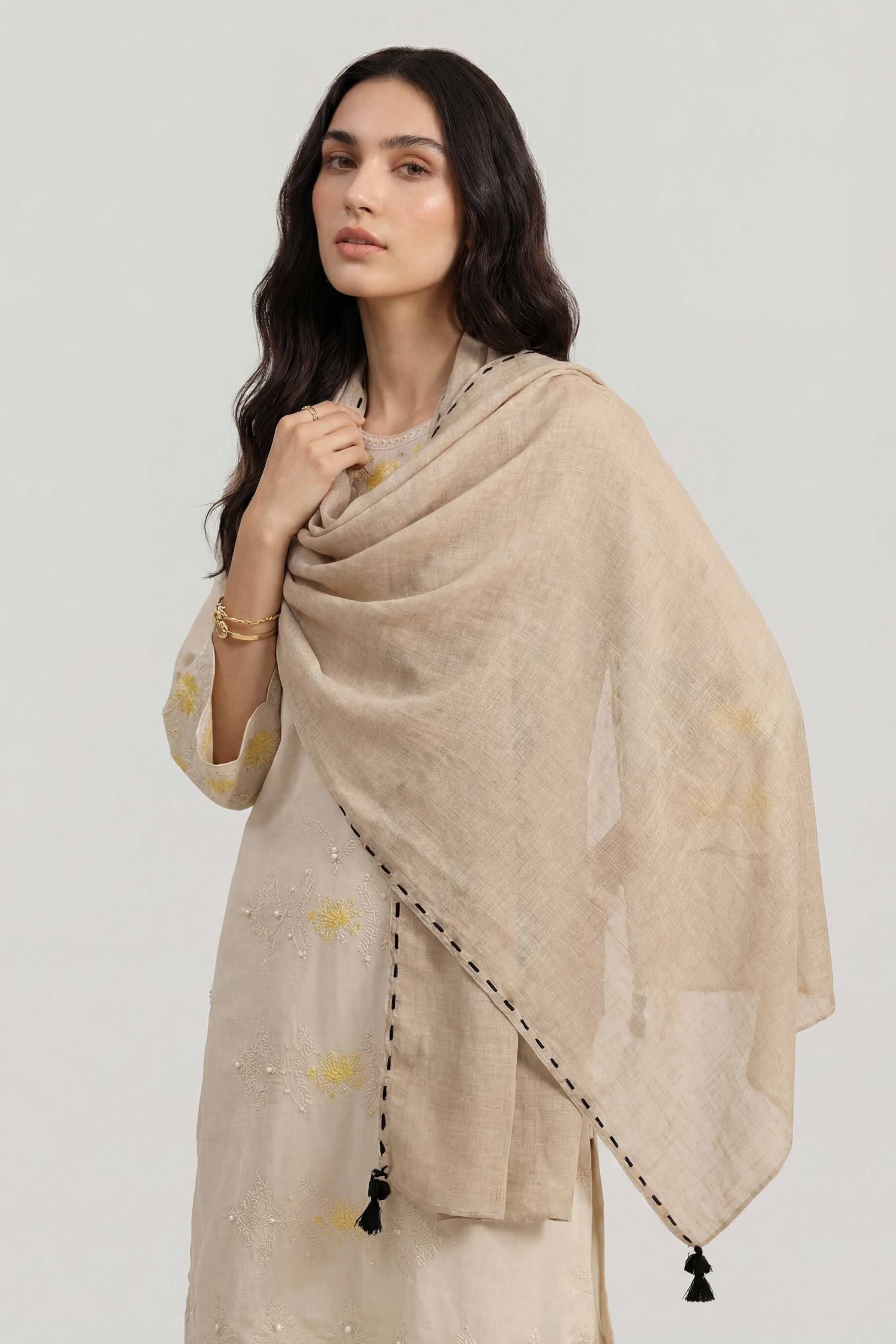 Beige Women Scarf-447482118