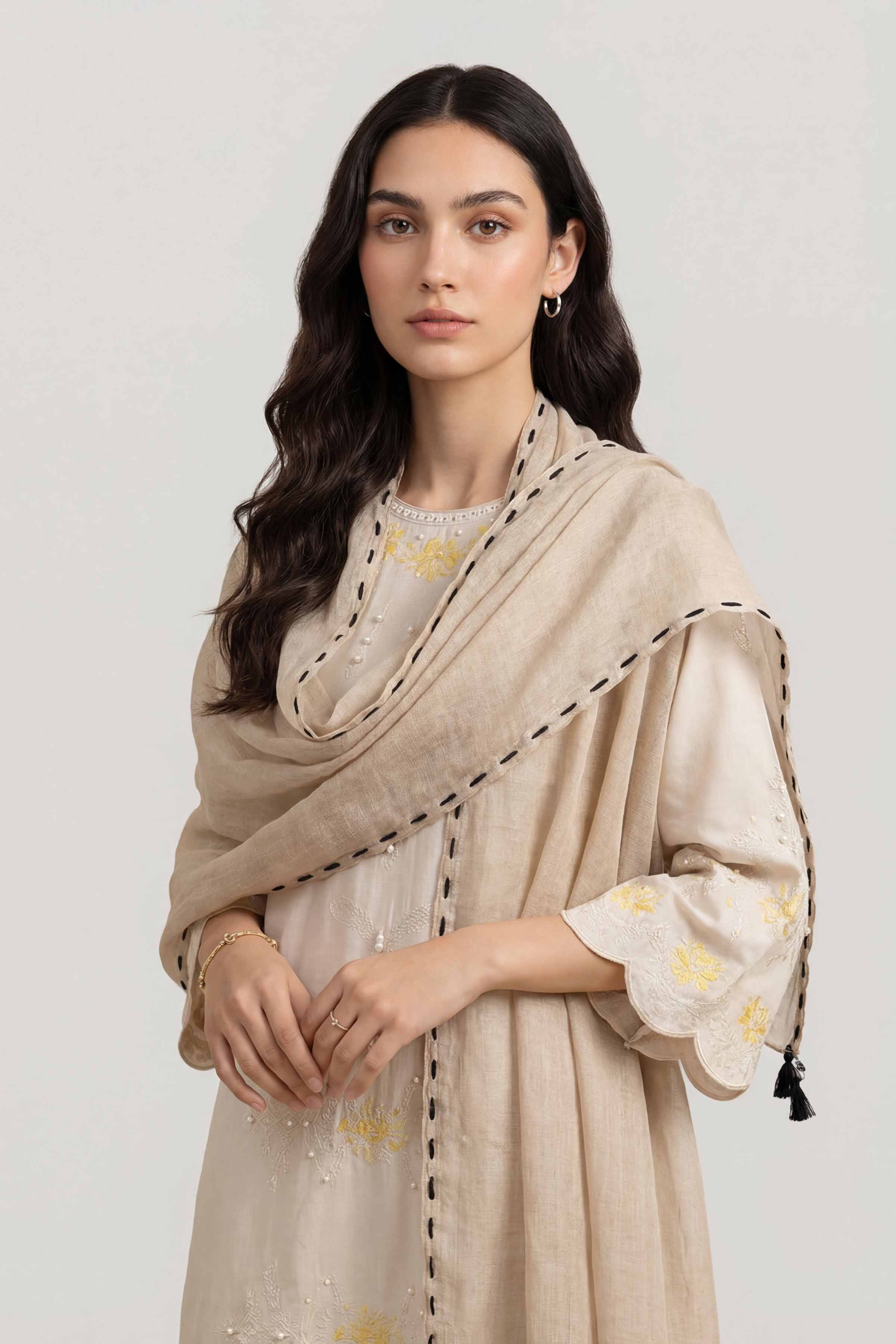 Beige Women Scarf-447482118