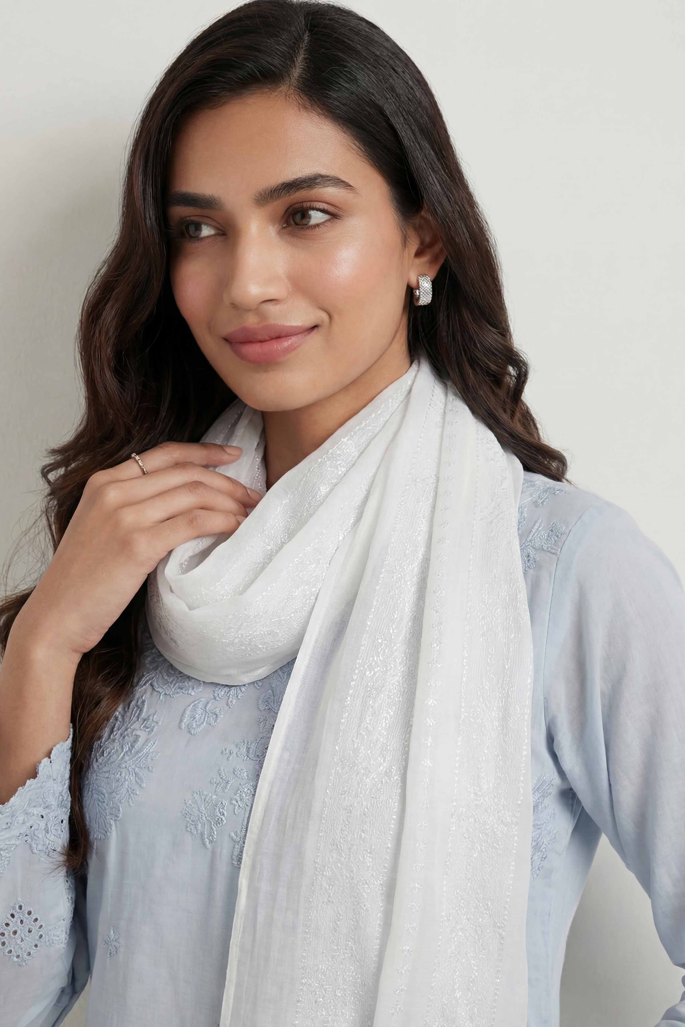 White Women Scarf-447492112