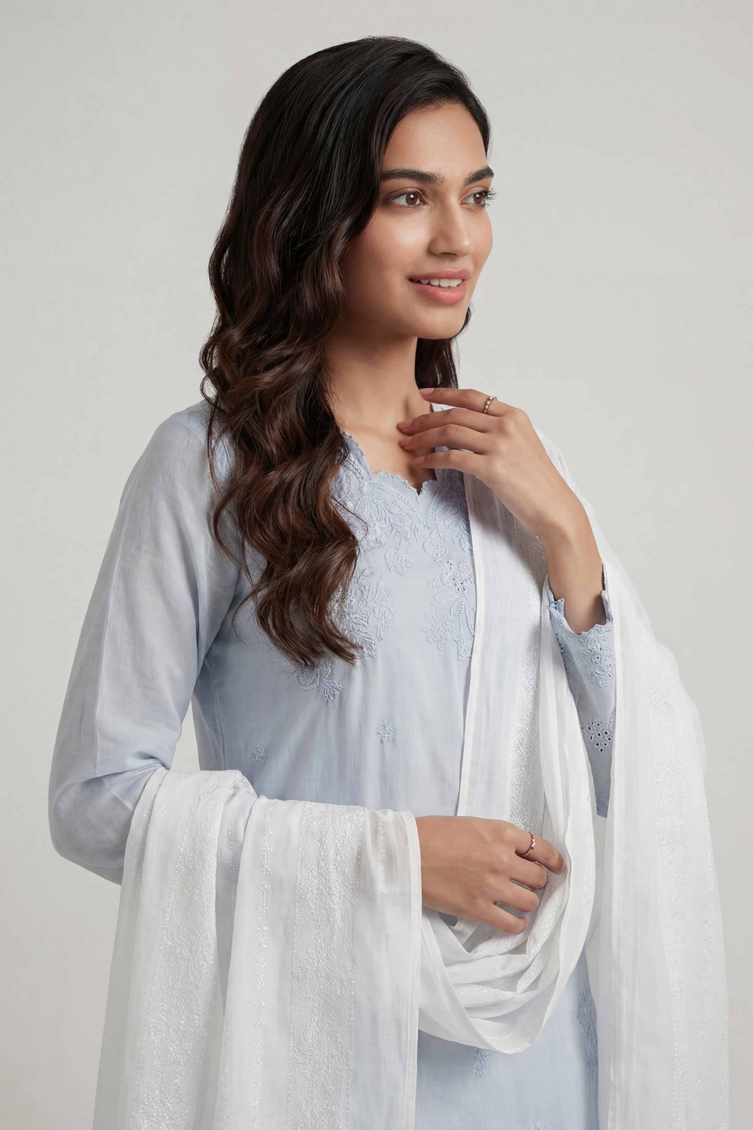 White Women Scarf-447492112