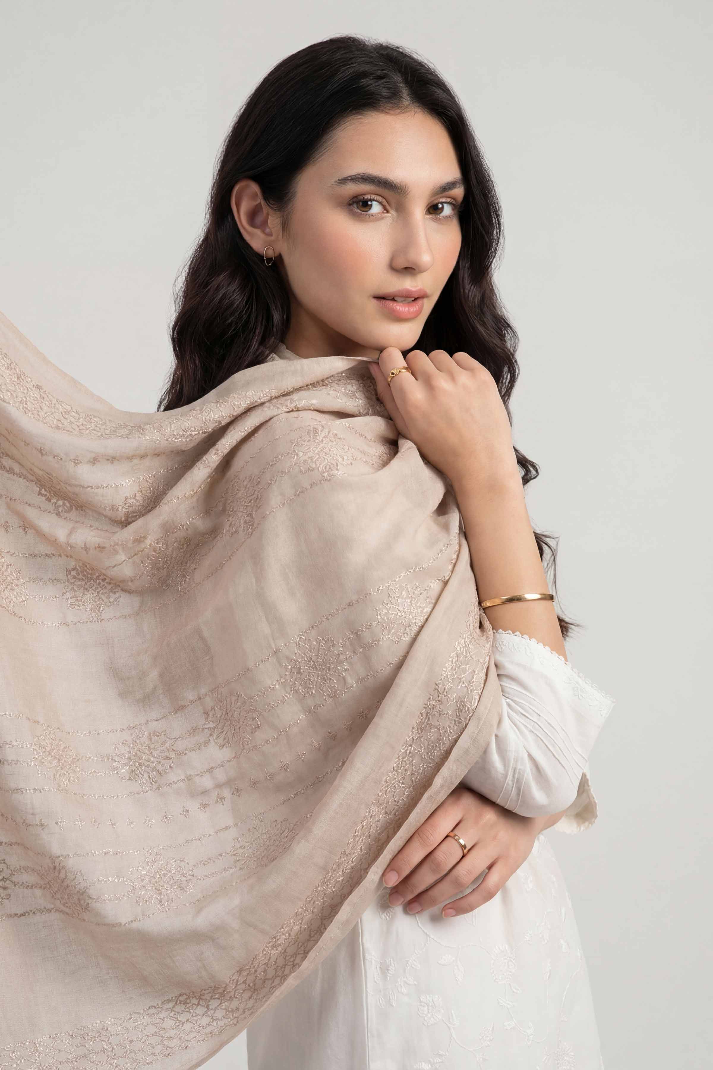 Beige Women Scarf-447492118