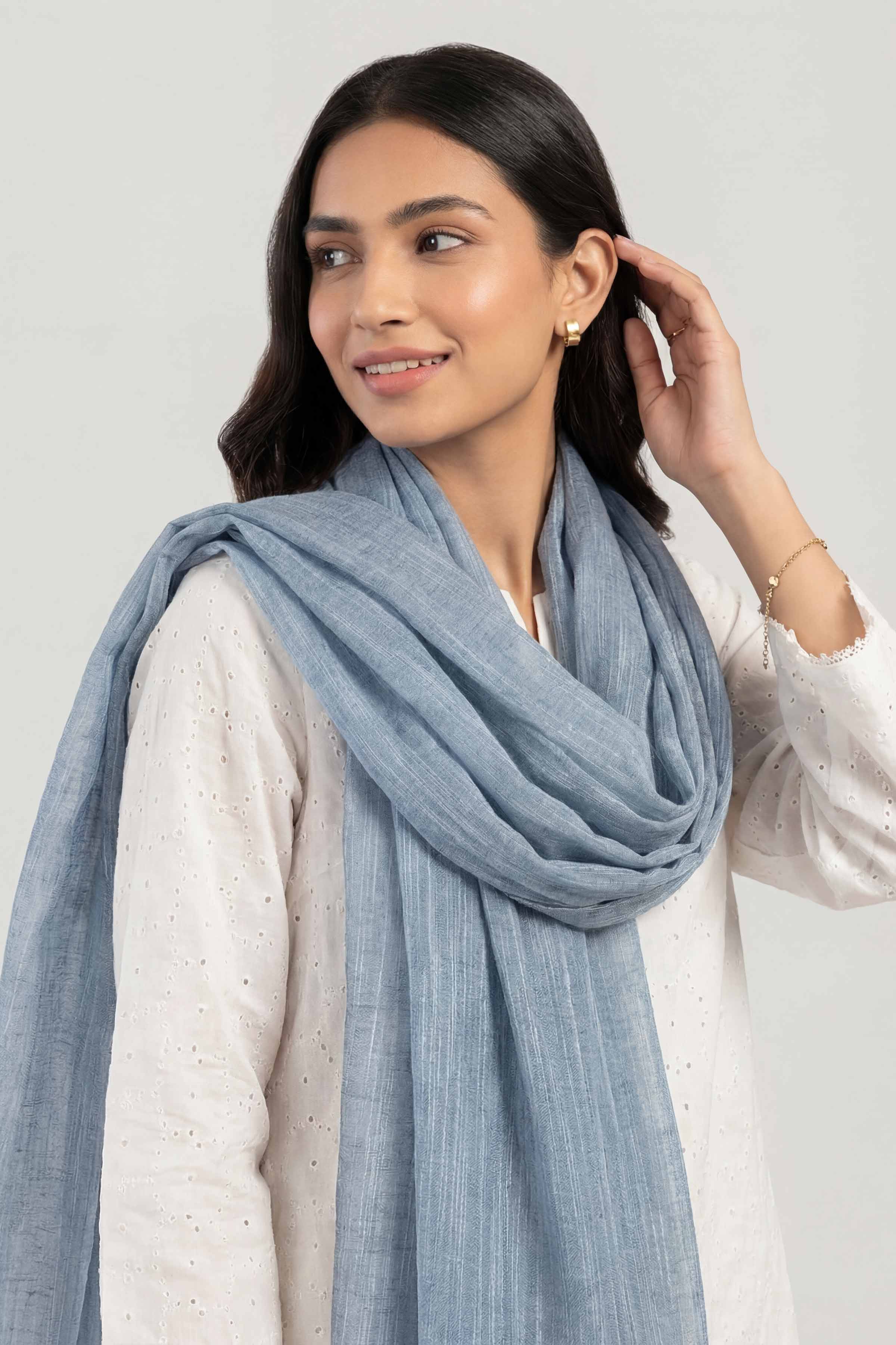 Light Blue Women Scarf-447522108