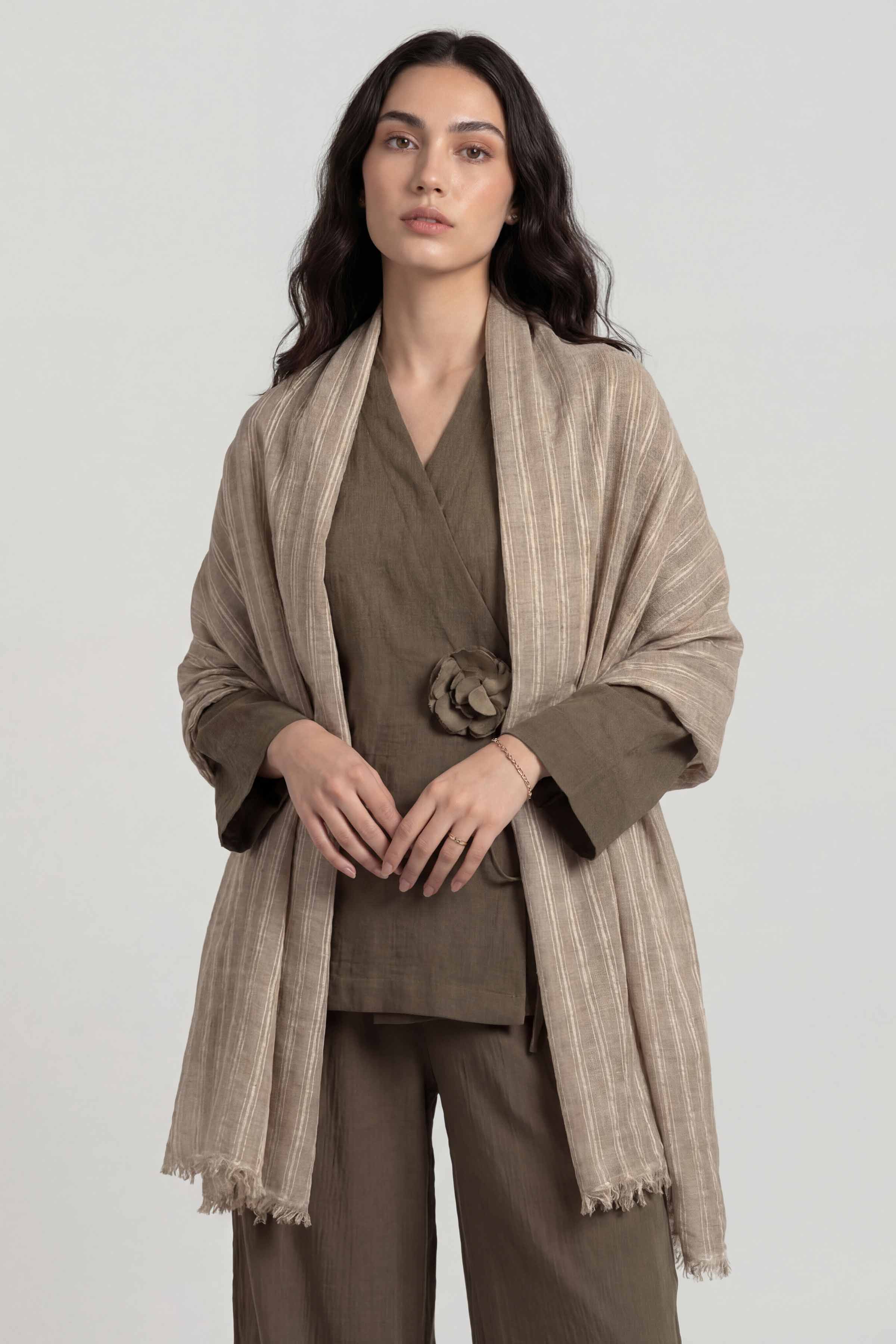 Beige Women Scarf-447742118