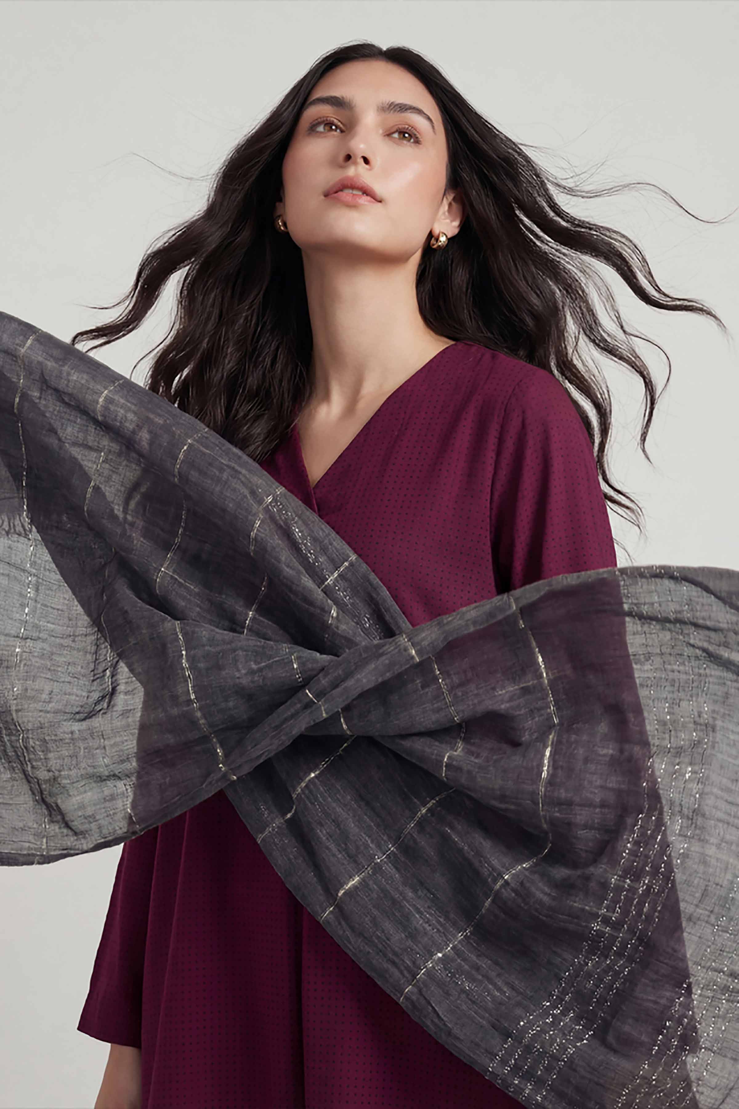 Dark Grey Women Scarf-447772120