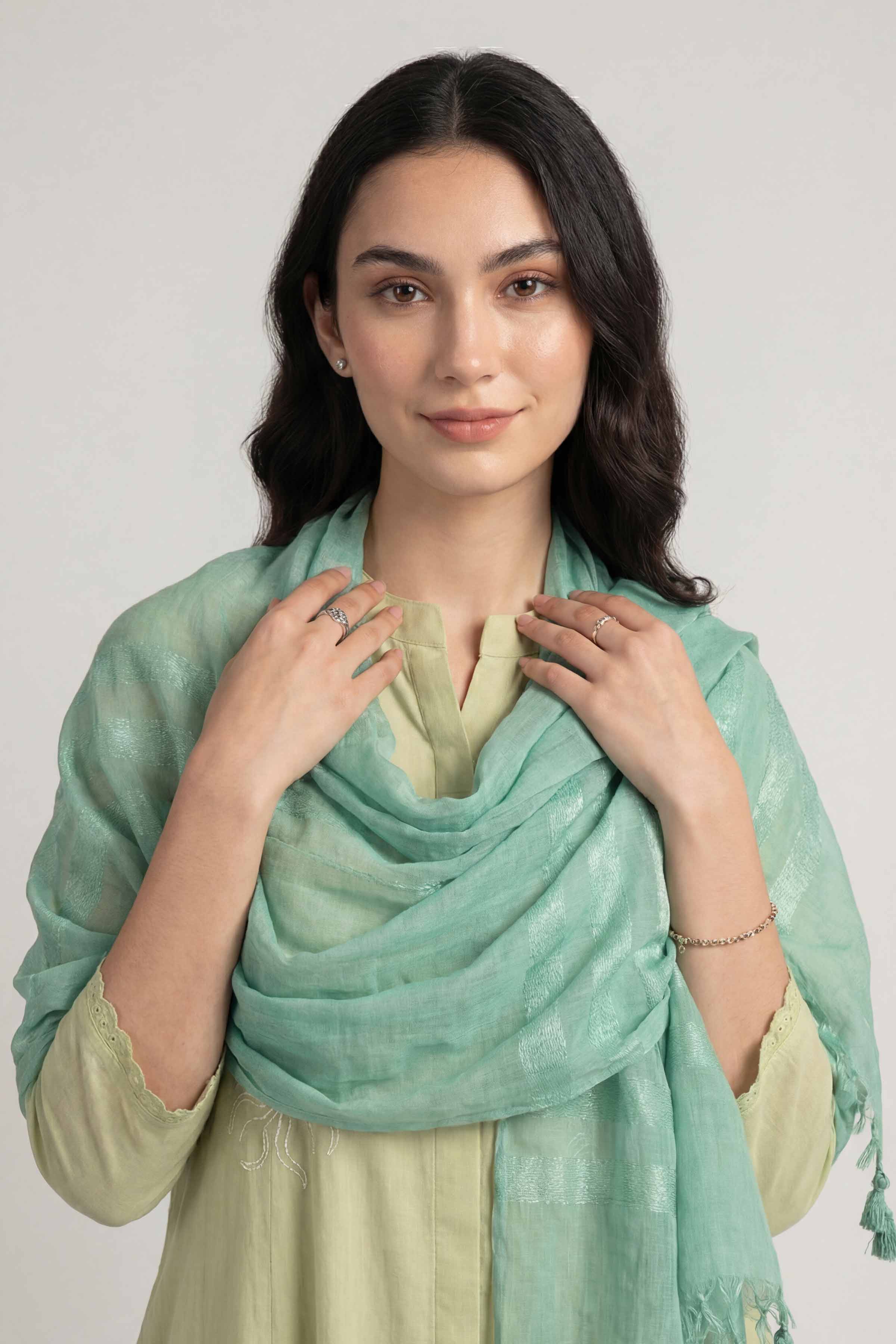 Green Women Scarf-447782104