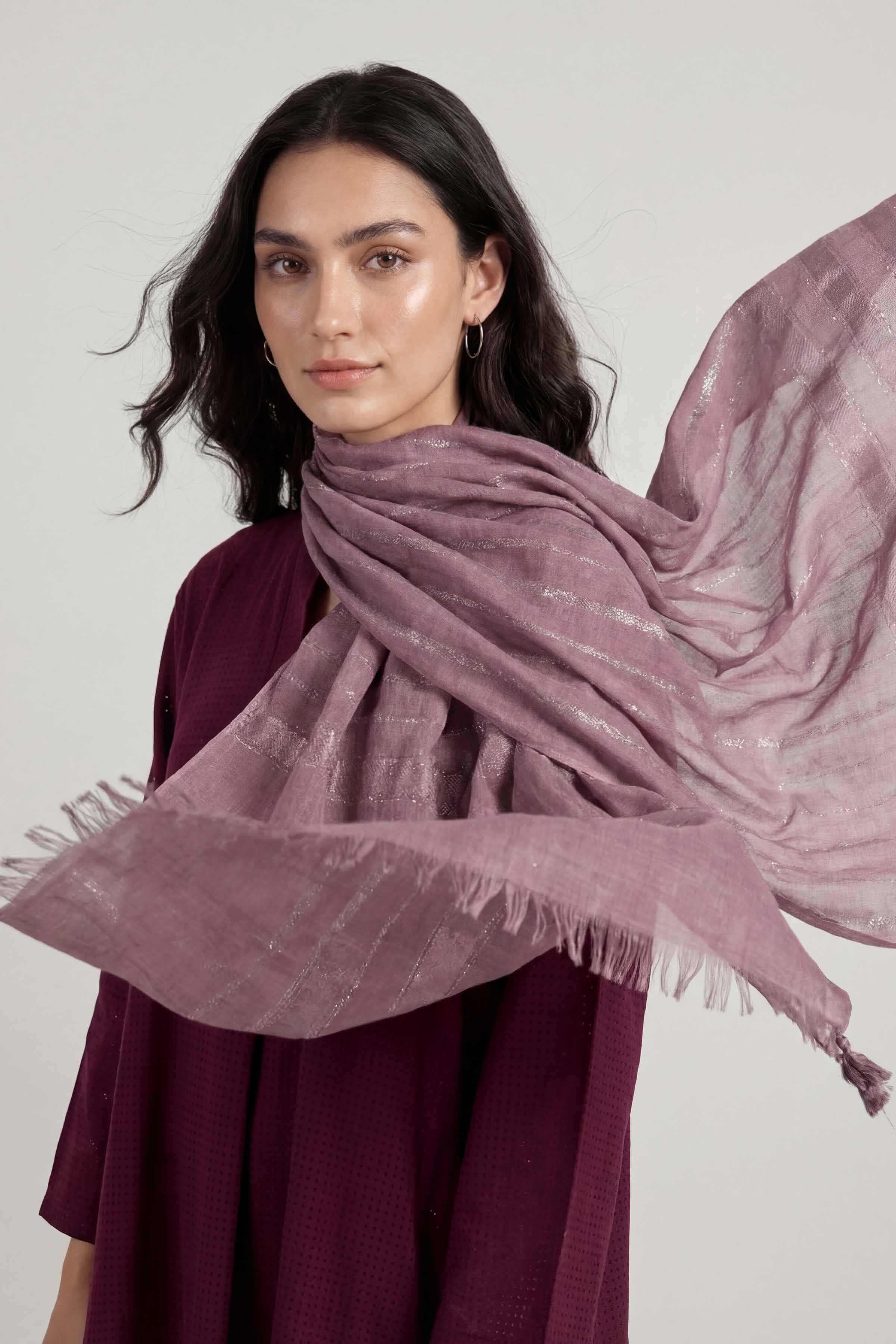 Purple Women Scarf-447782109