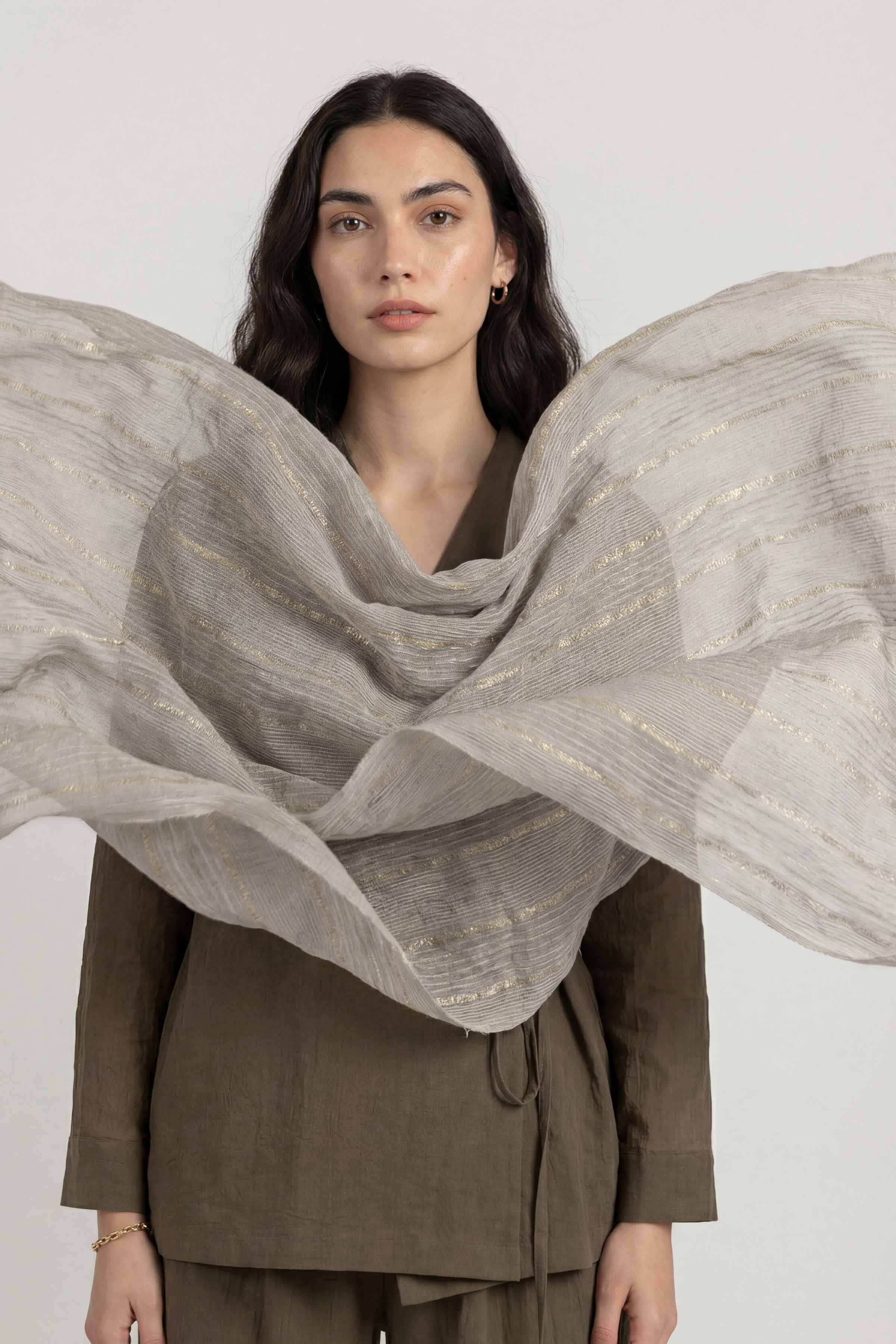 Grey Women Scarf-447792111