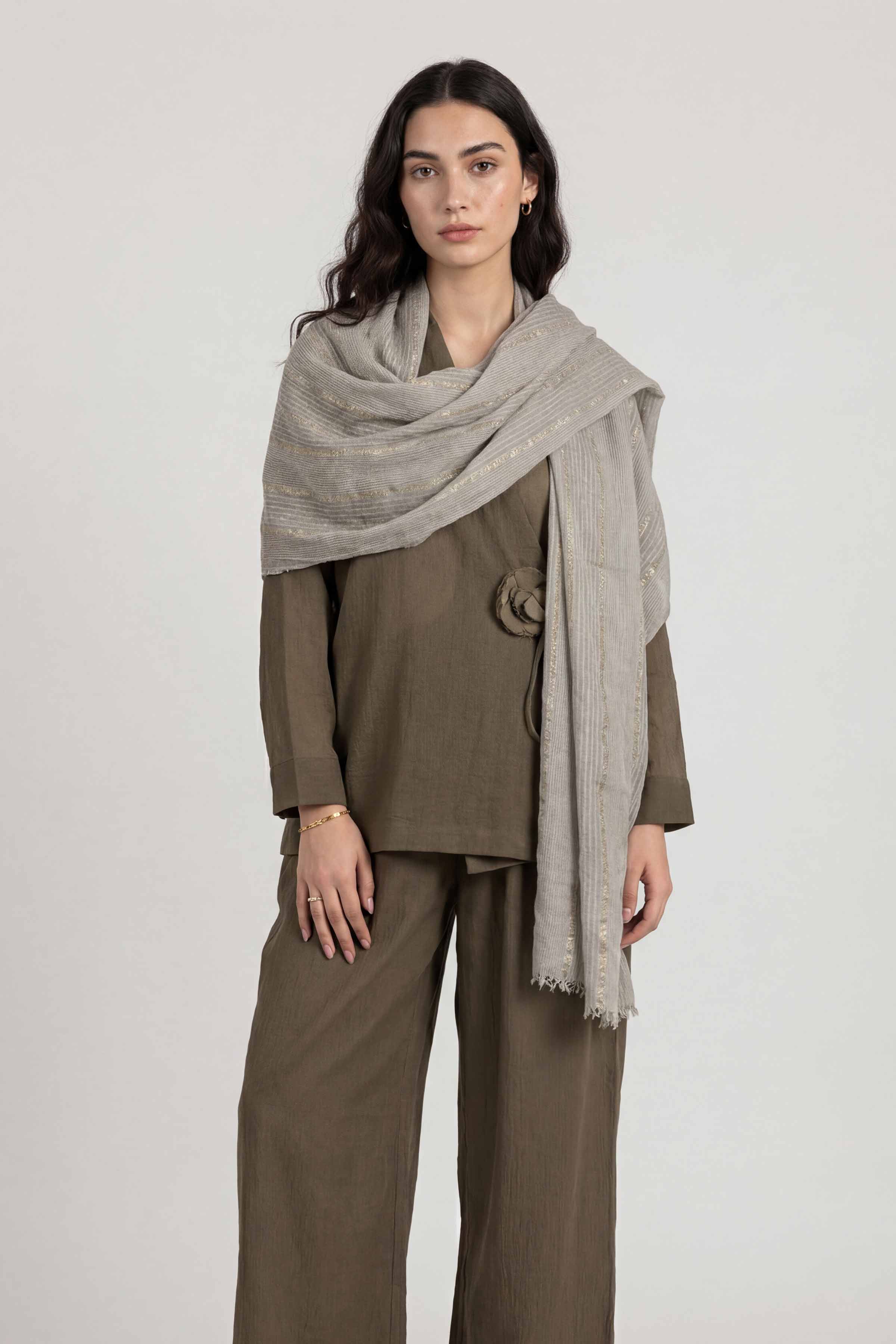 Grey Women Scarf-447792111