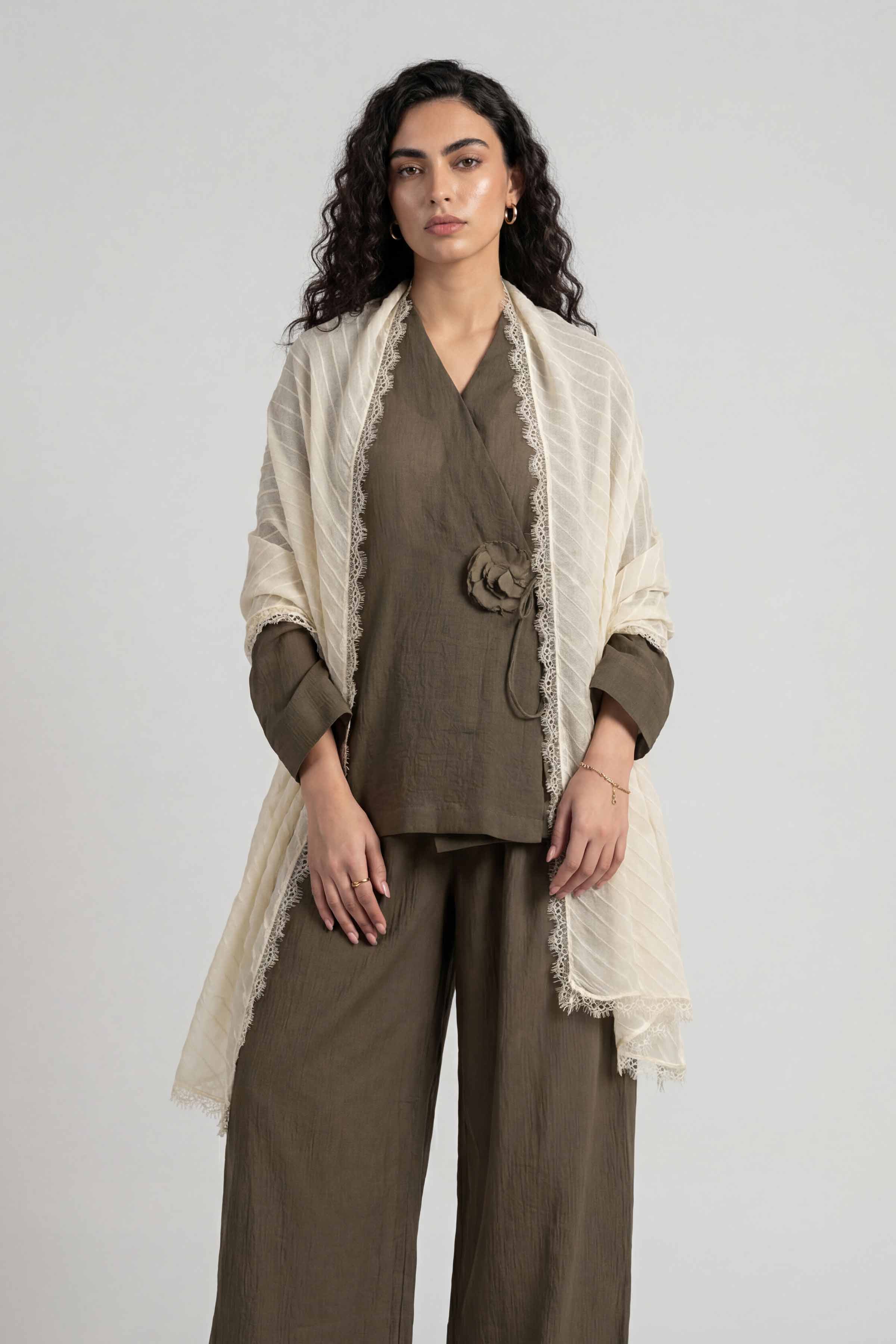 Beige Women Scarf-447882118