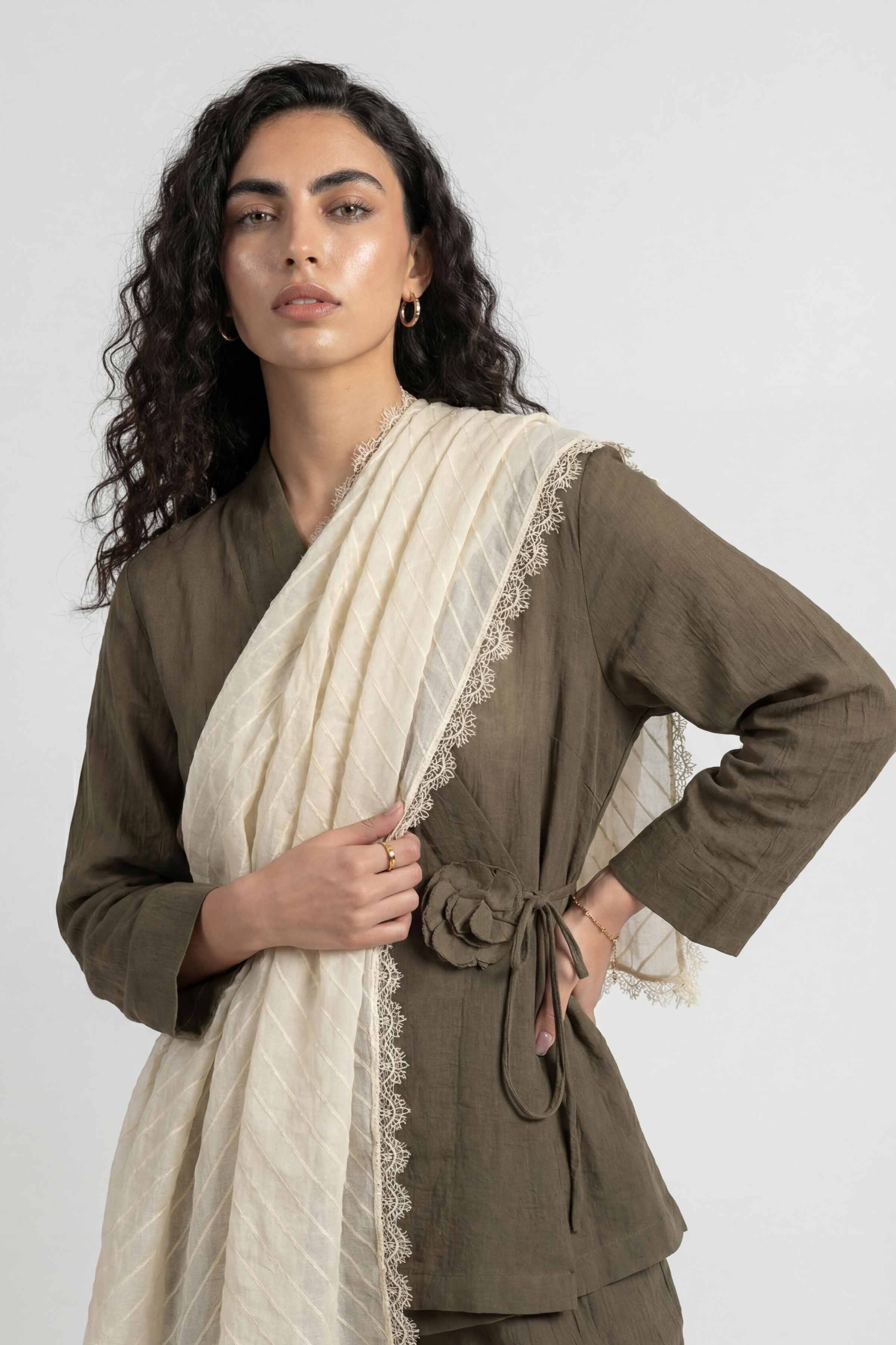 Beige Women Scarf-447882118