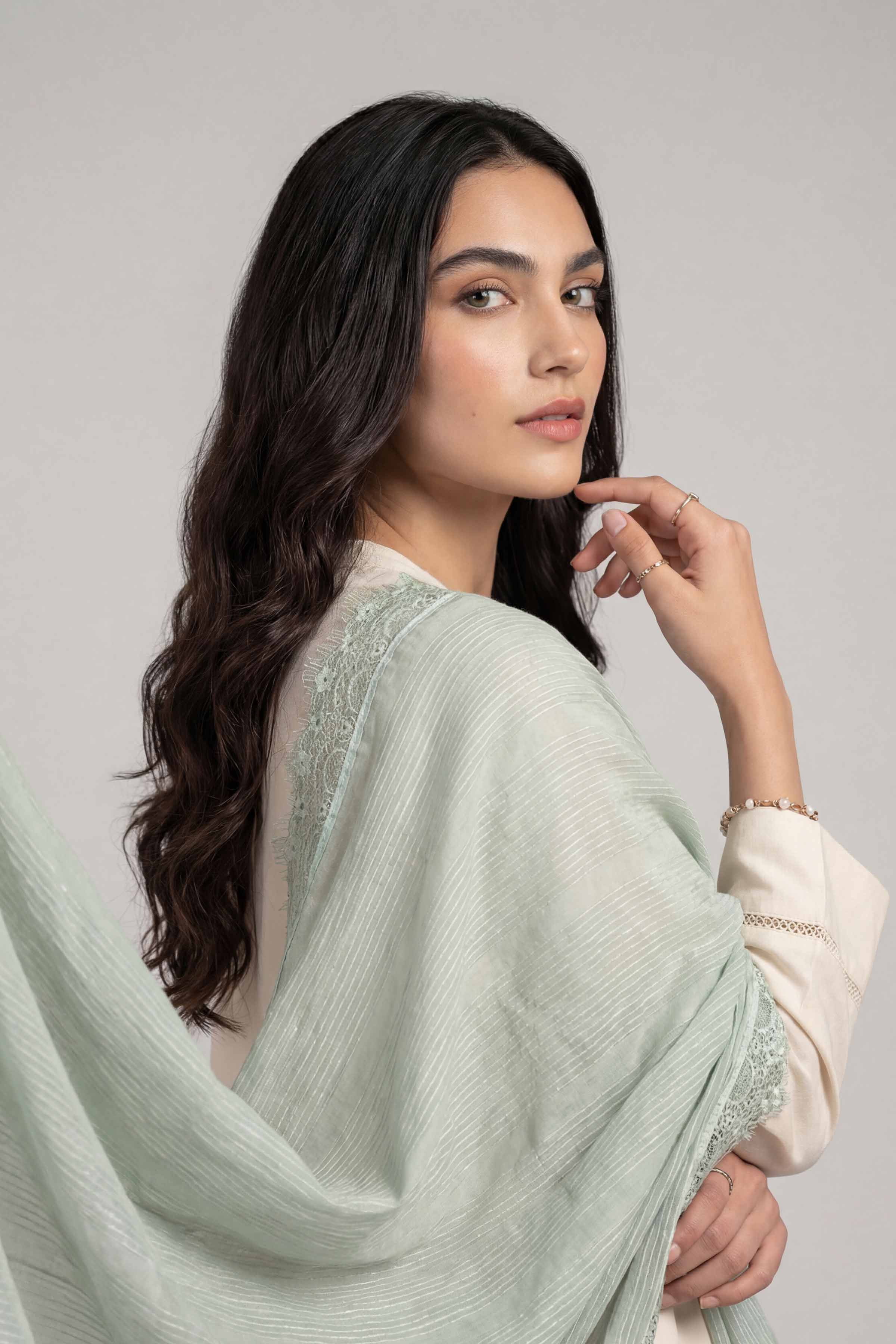 Light Green Women Scarf-447892104