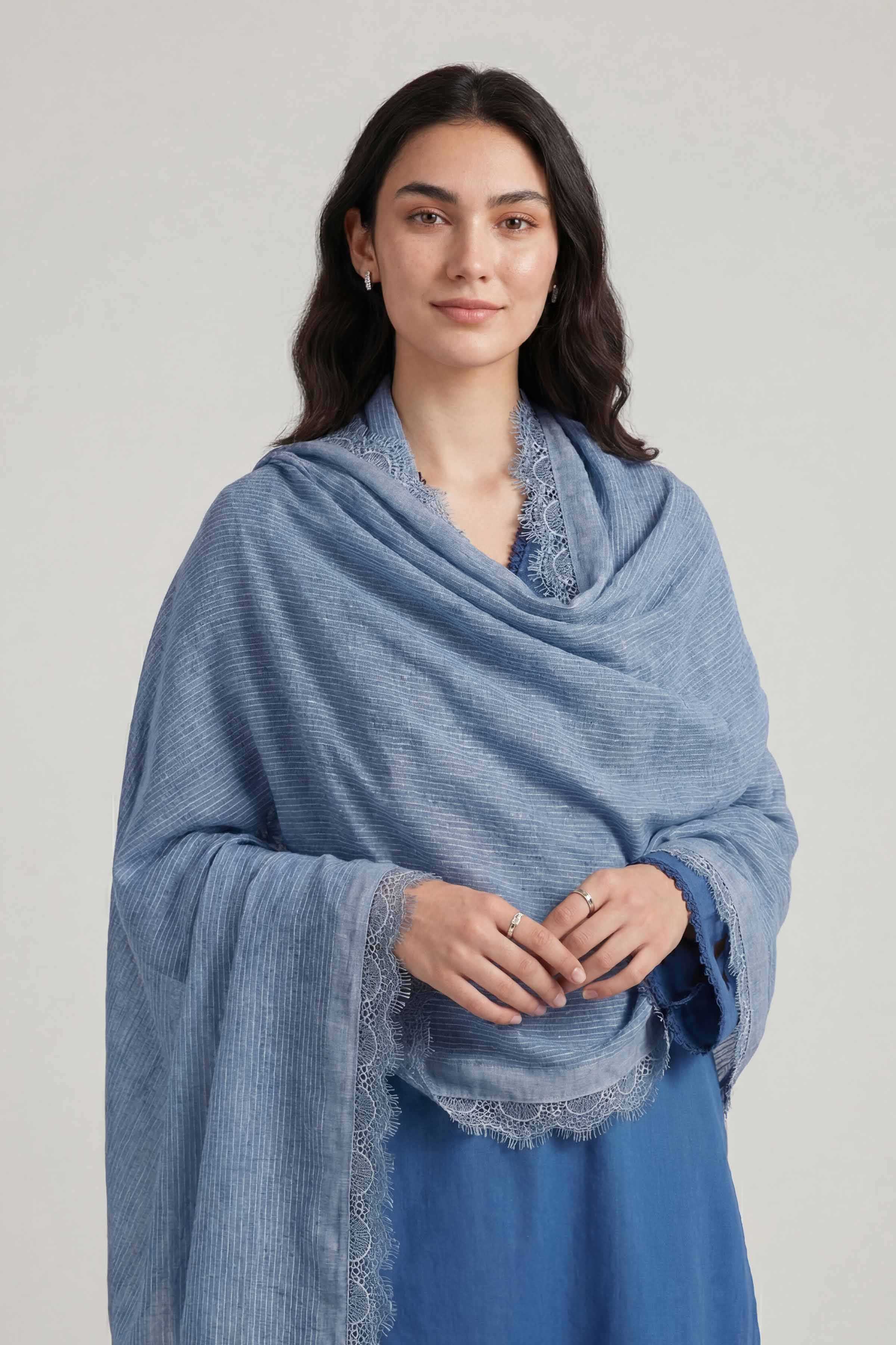 Blue Women Scarf-447892108