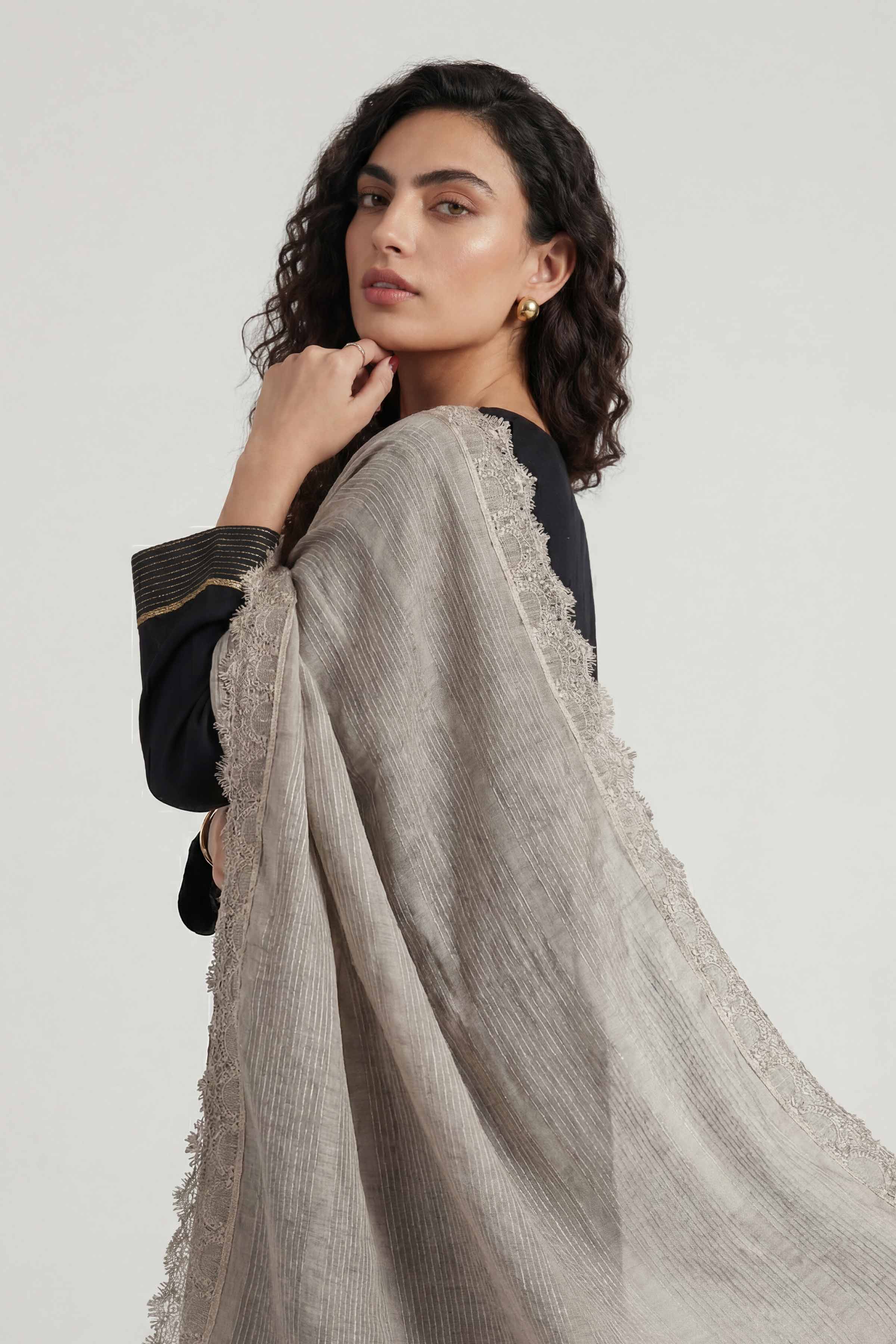 Grey Women Scarf-447892111