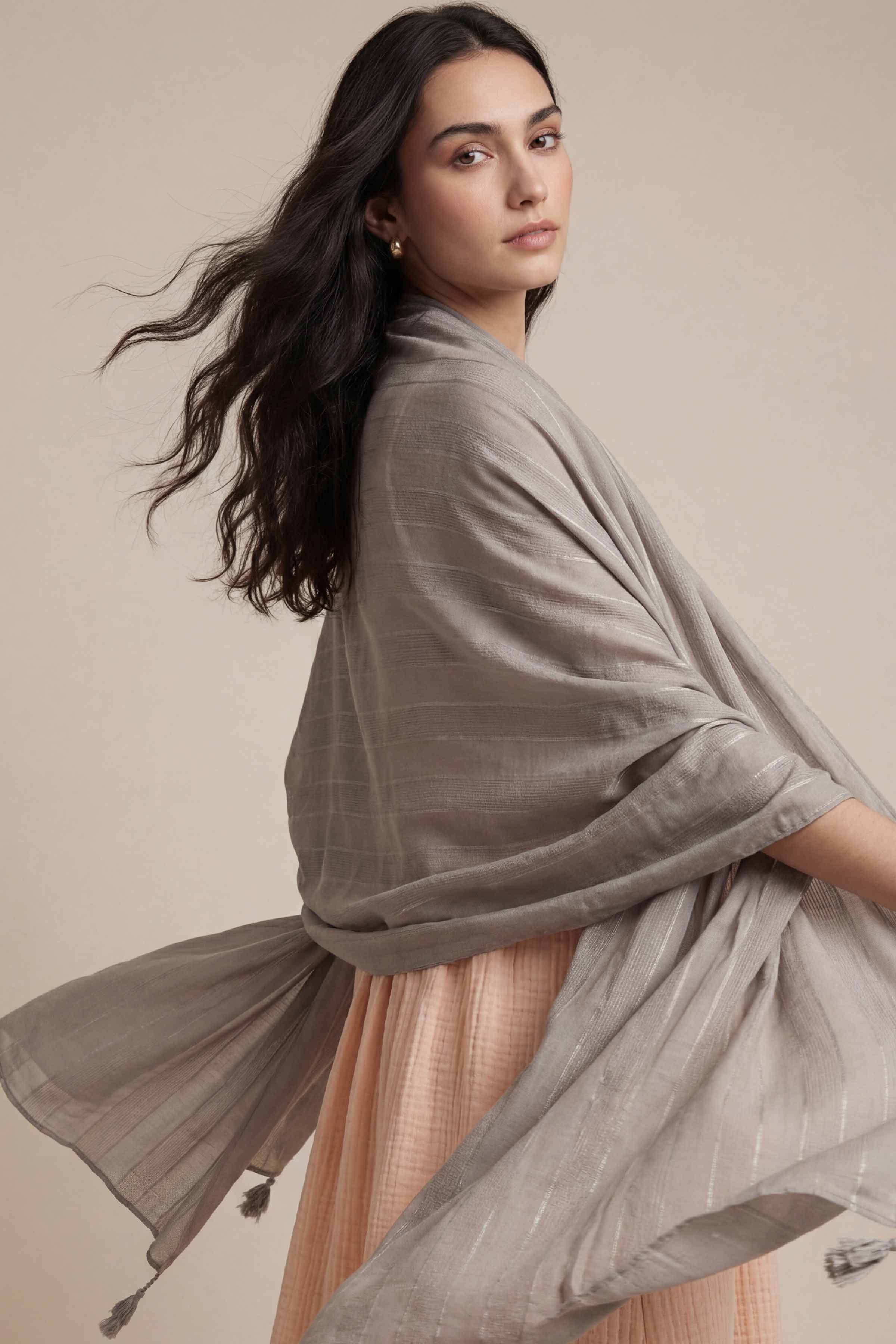 Grey Women Scarf-447902111