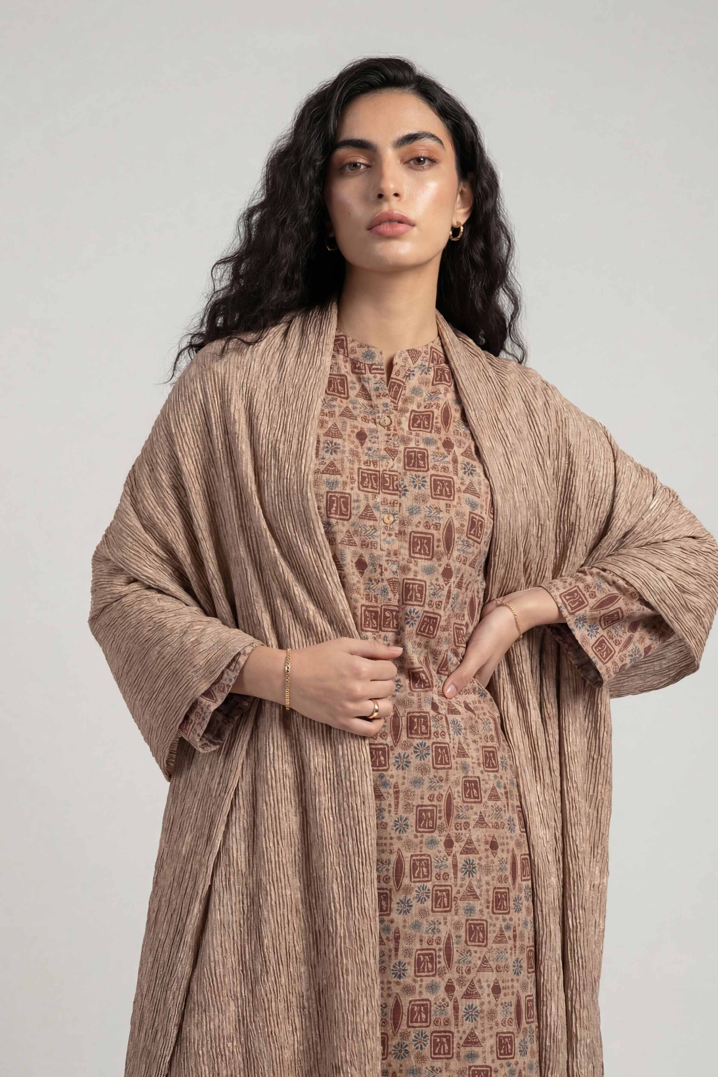 Khaki Women Scarf-447922130