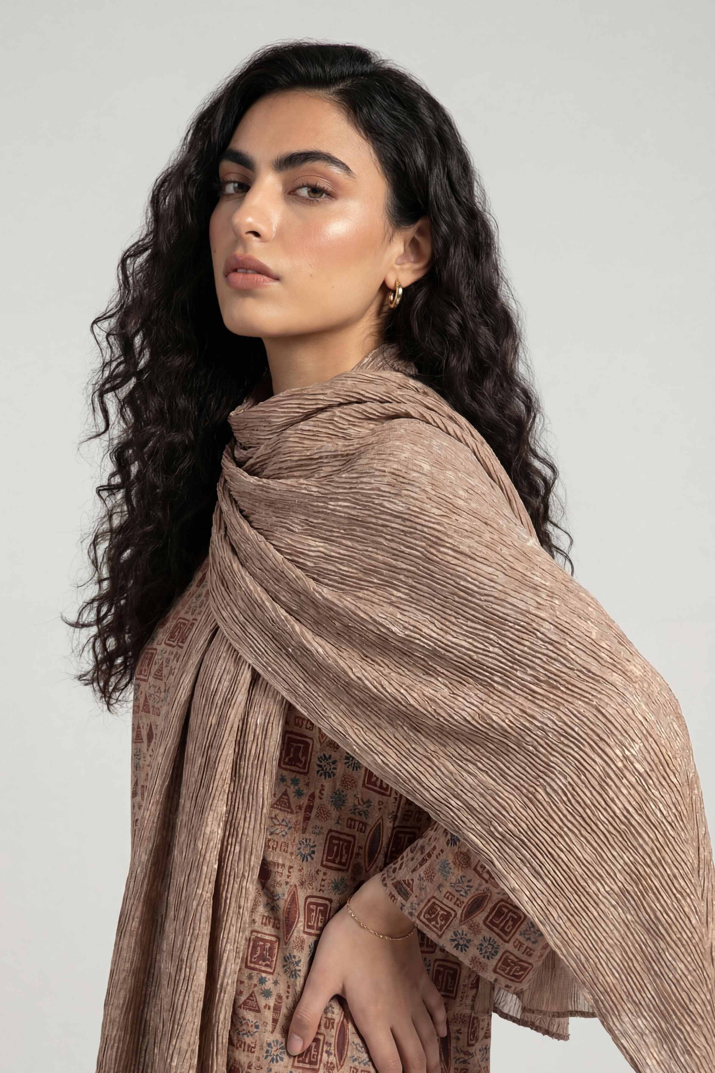 Khaki Women Scarf-447922130