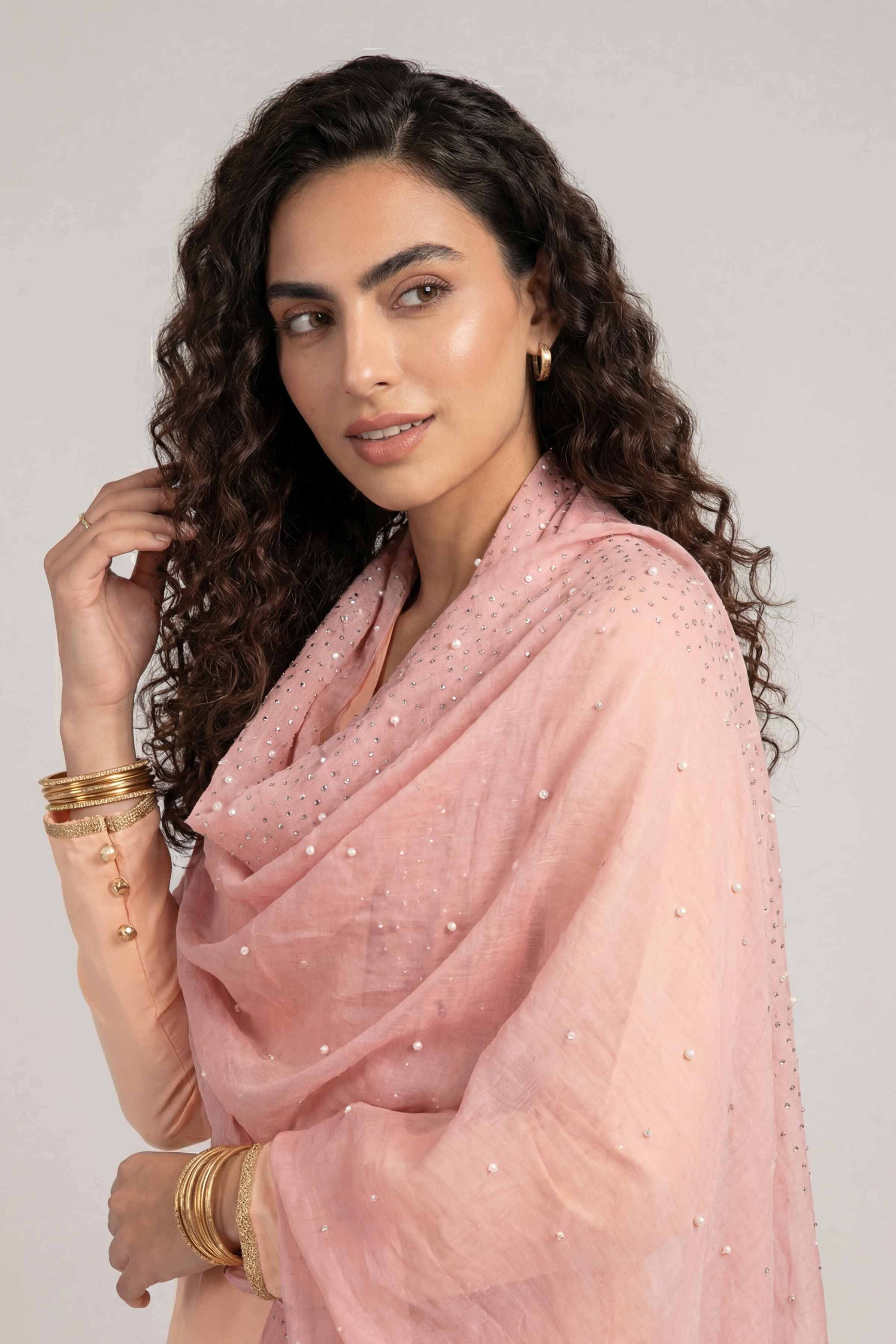 Pink Women Scarf-447932105