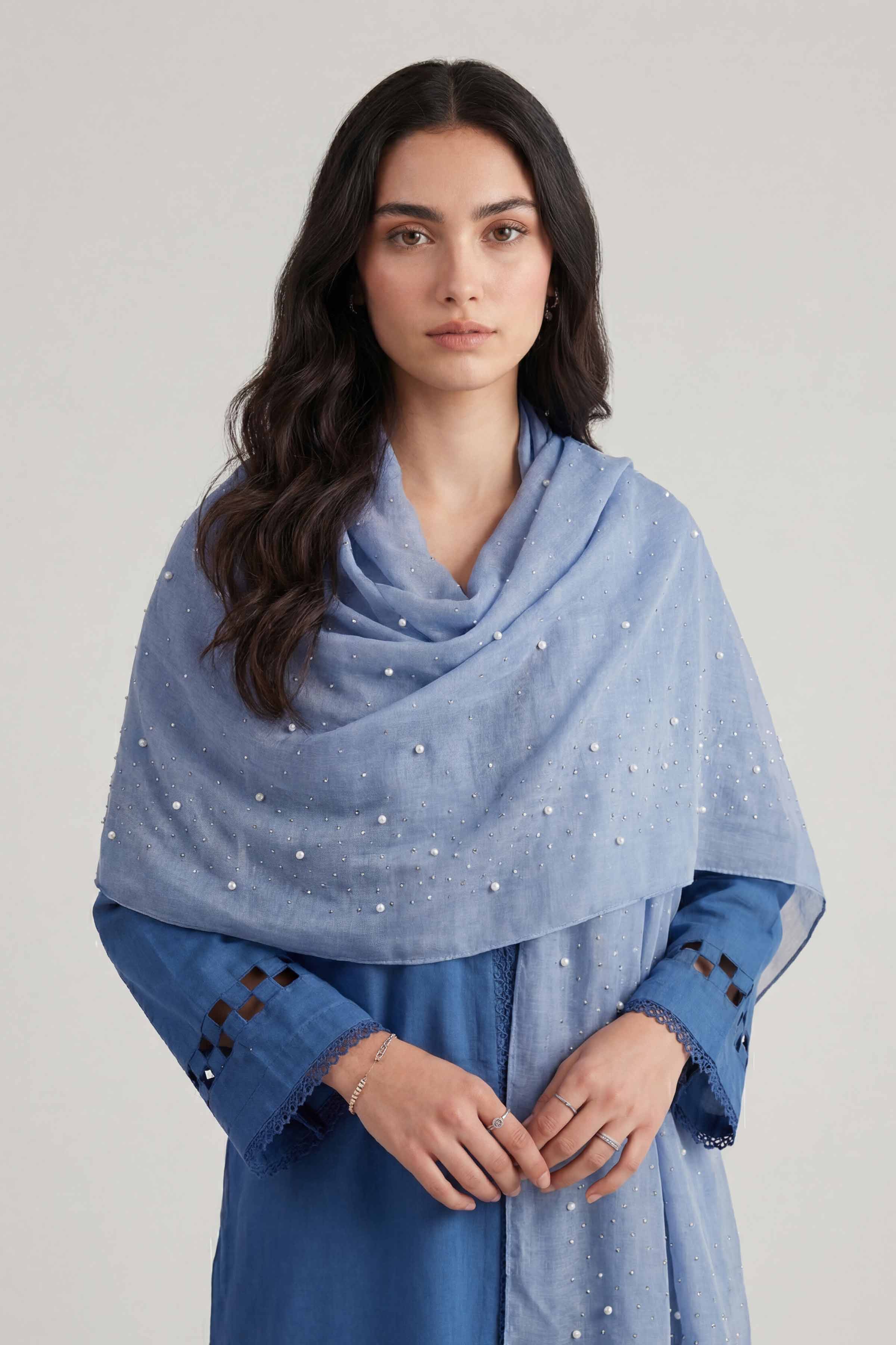 Blue Women Scarf-447932108