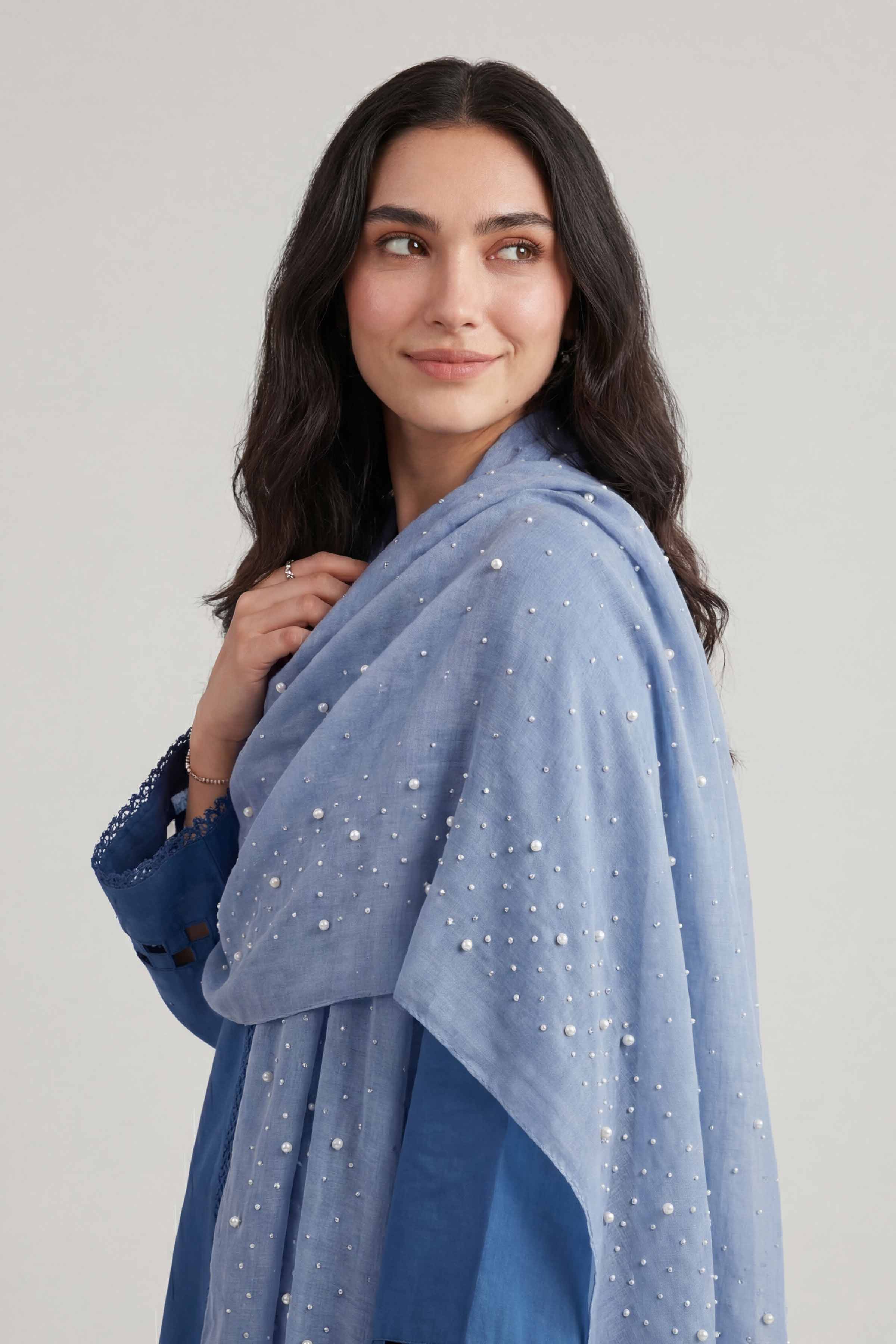 Blue Women Scarf-447932108