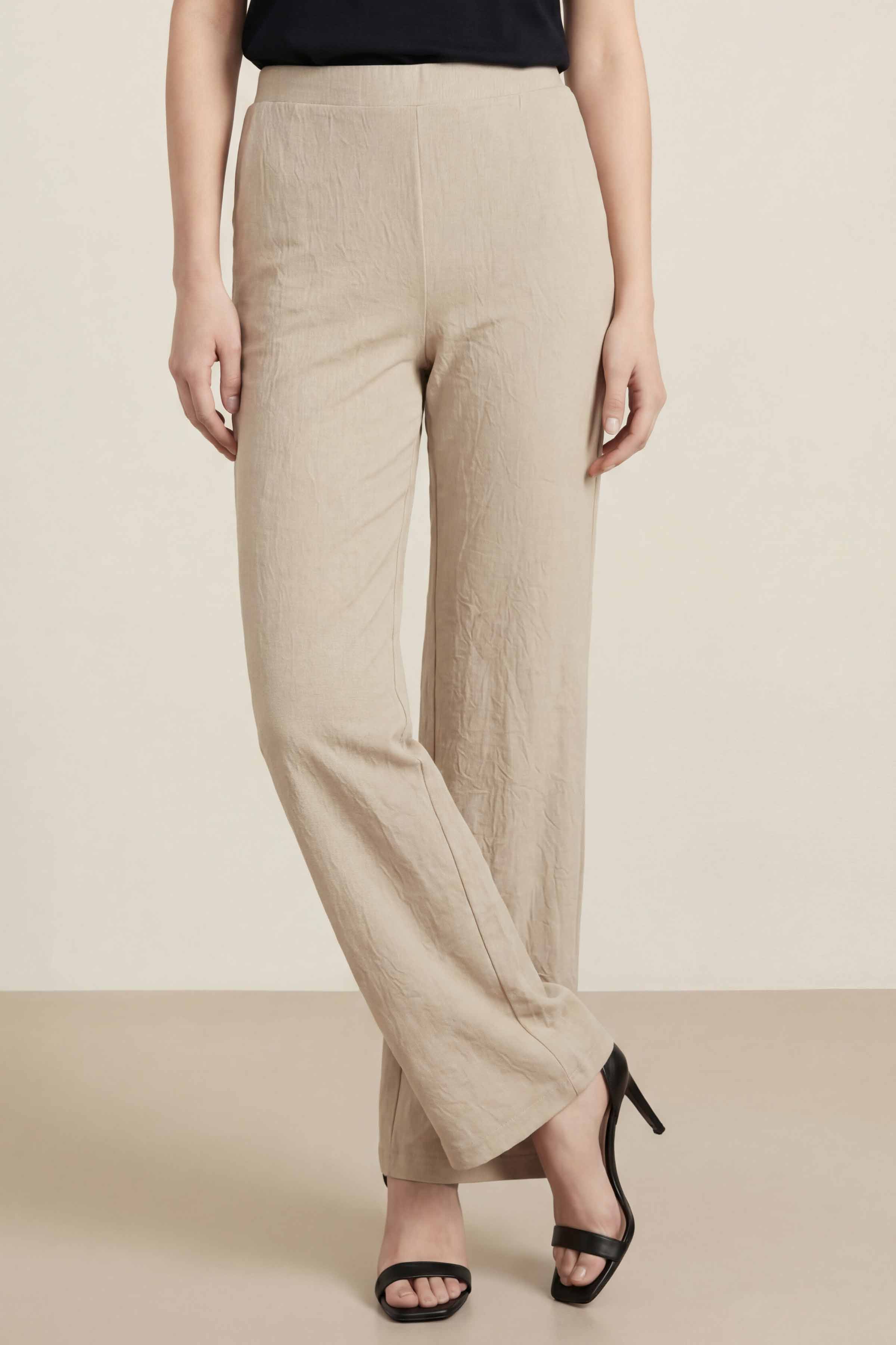 Light Beige Women Pants-447950116