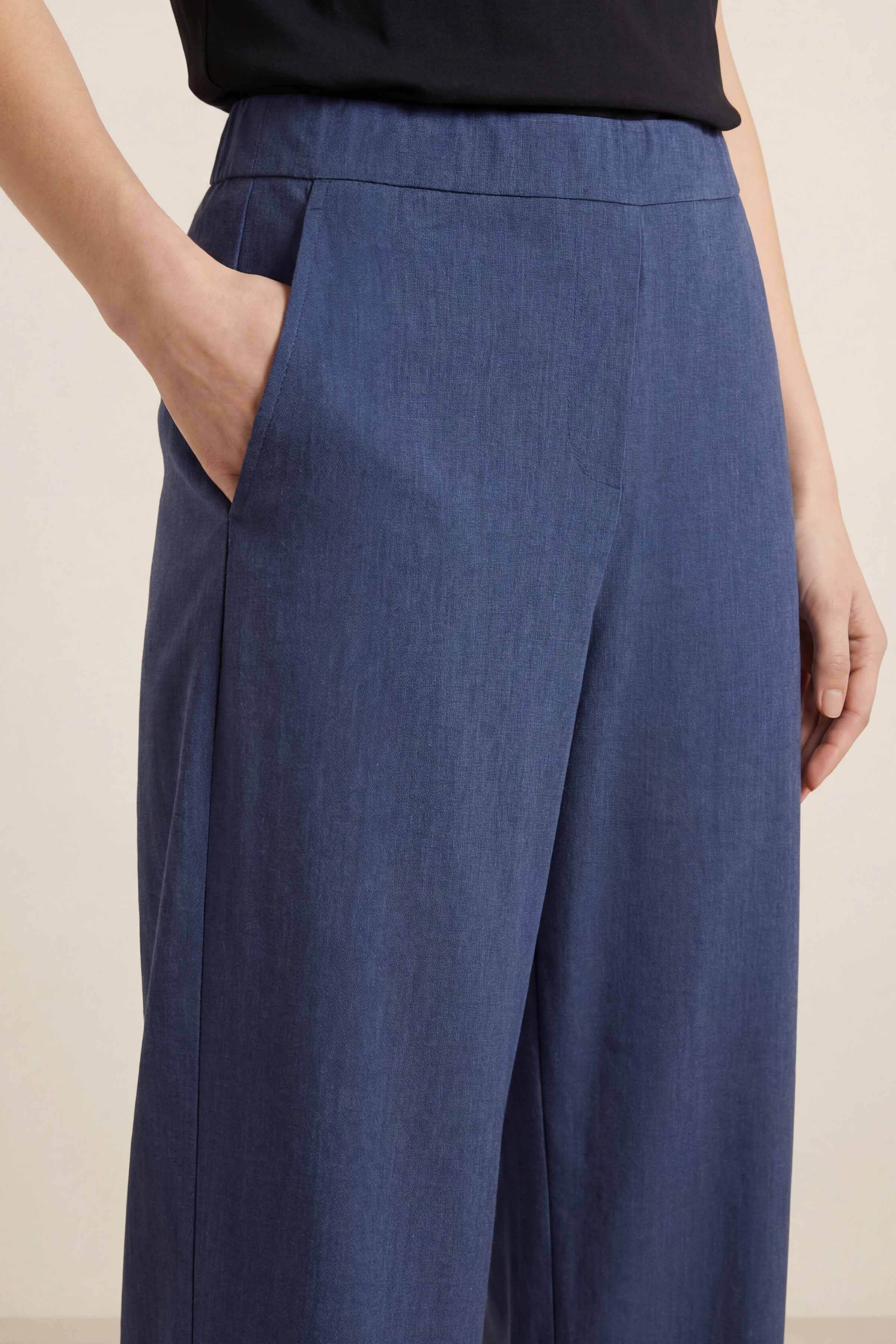 Navy Women Pants-447960121