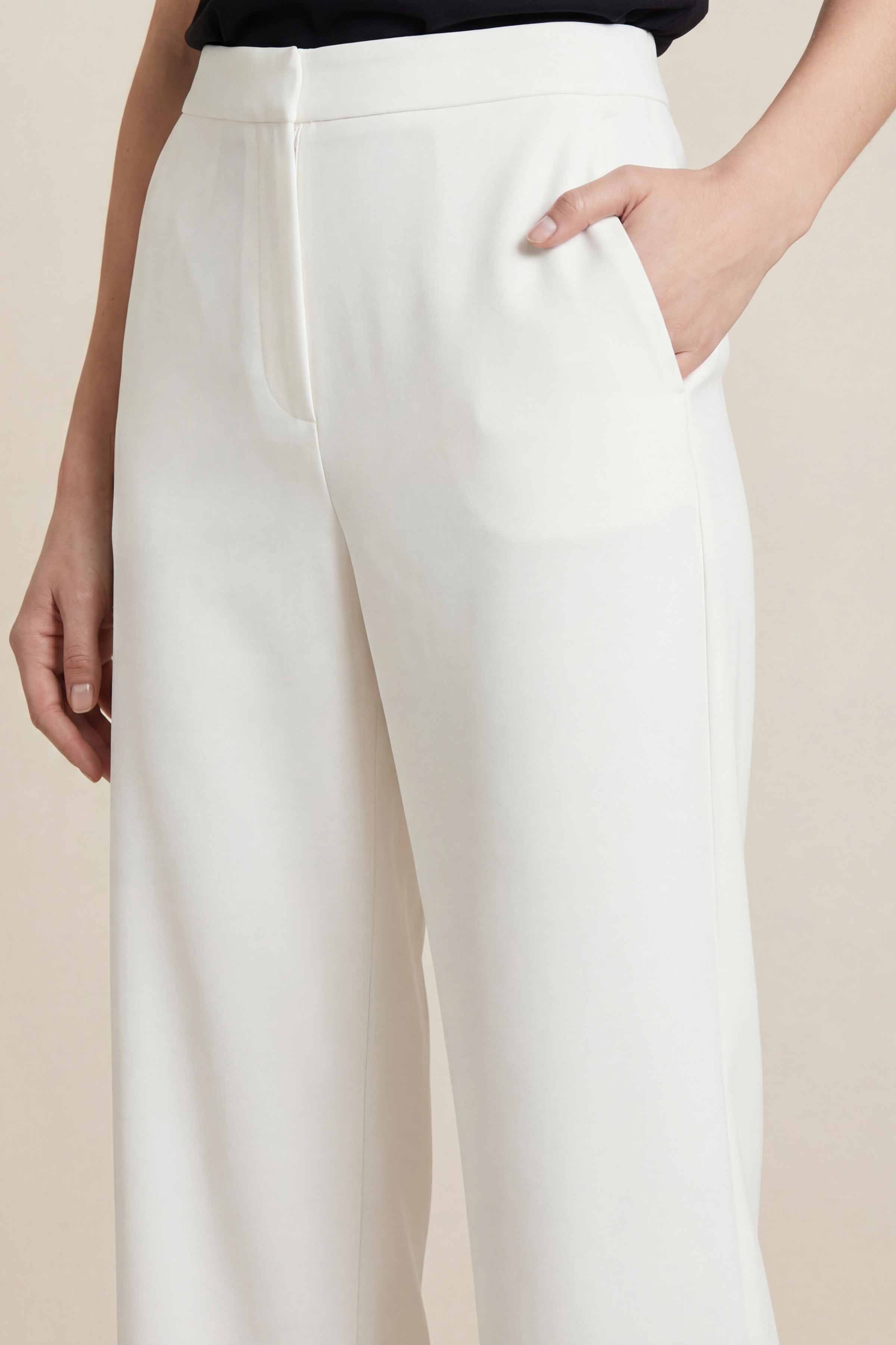 White Women Pants-447960112
