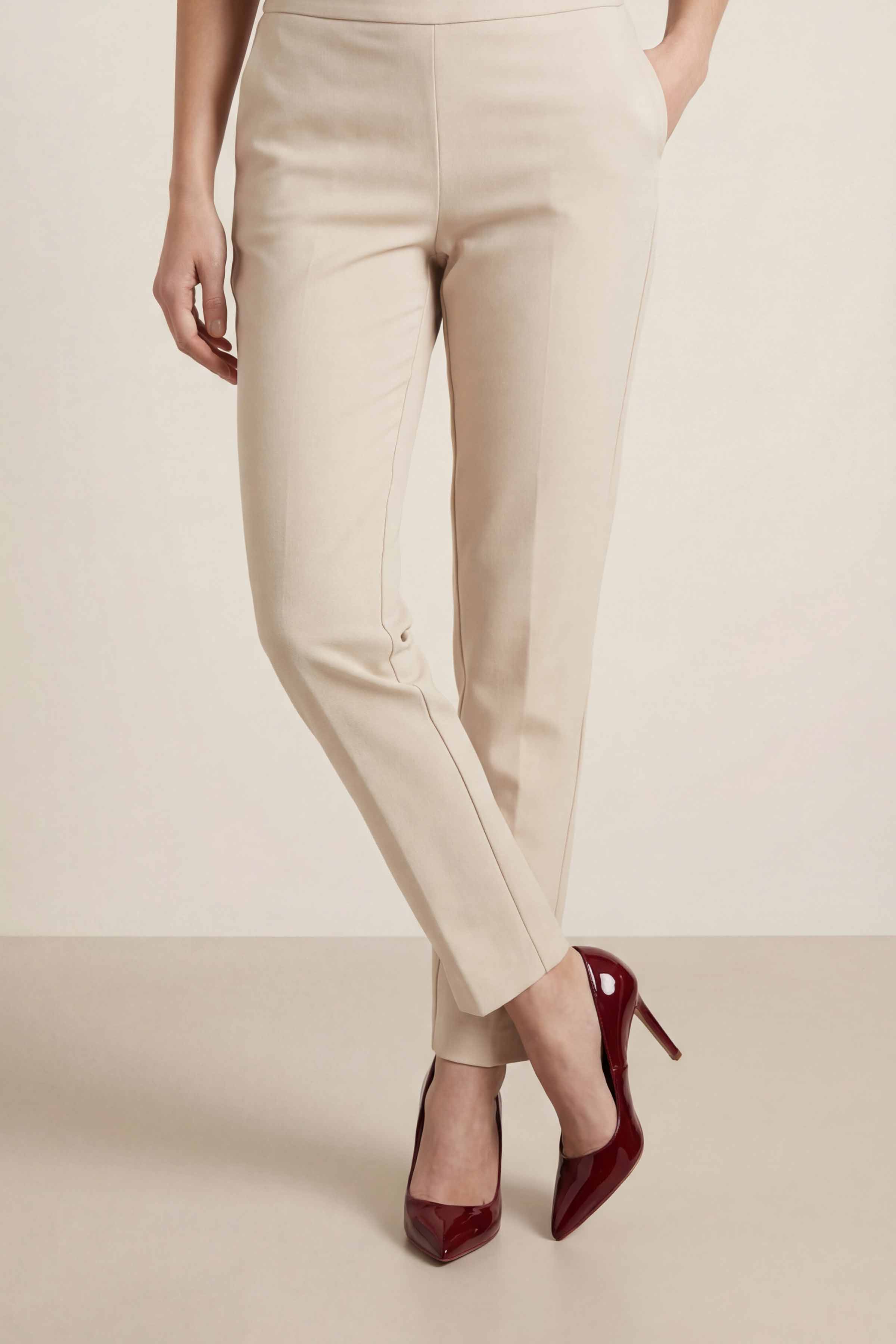 Beige Women Pants-447960118