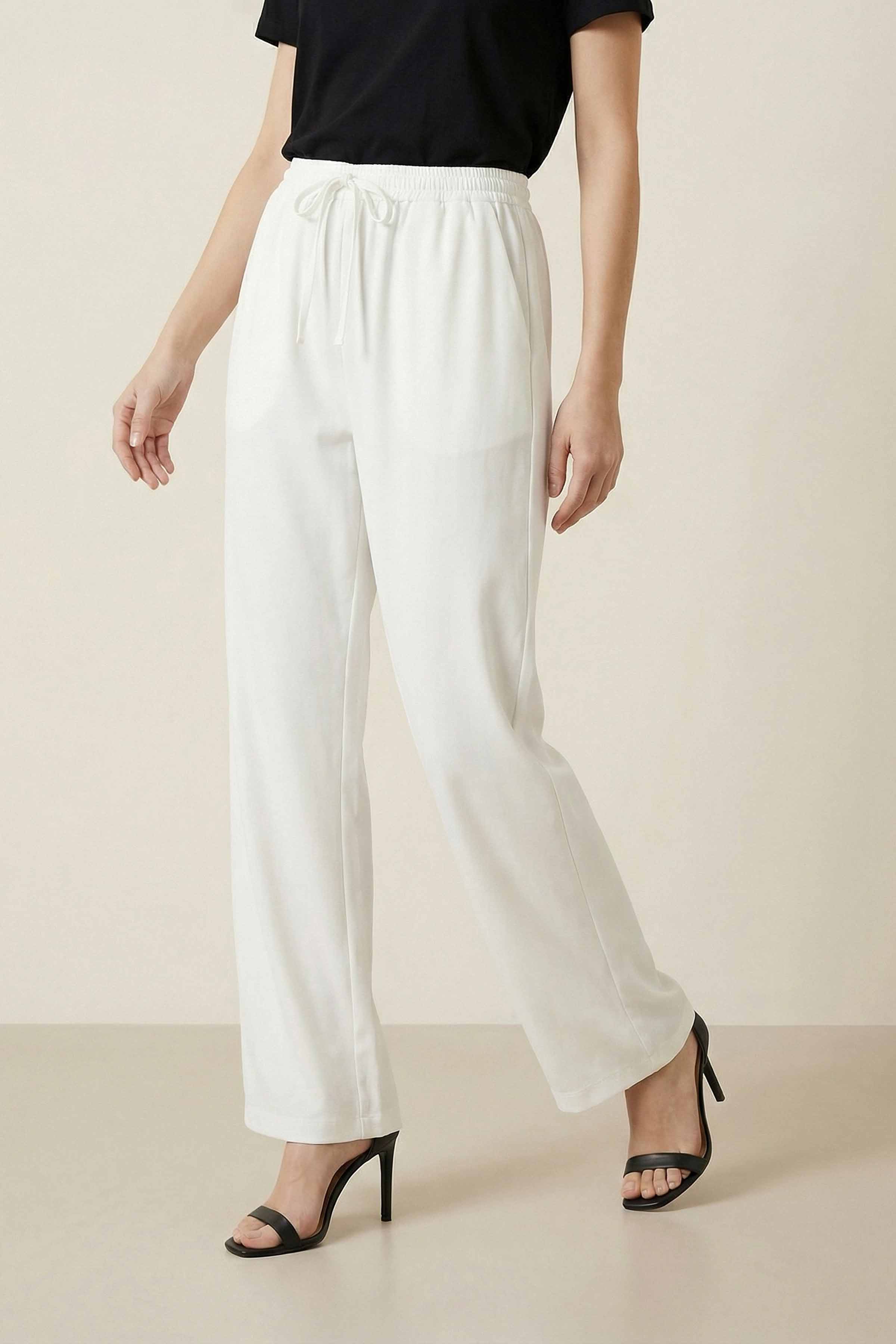 White Women Pants-447980112