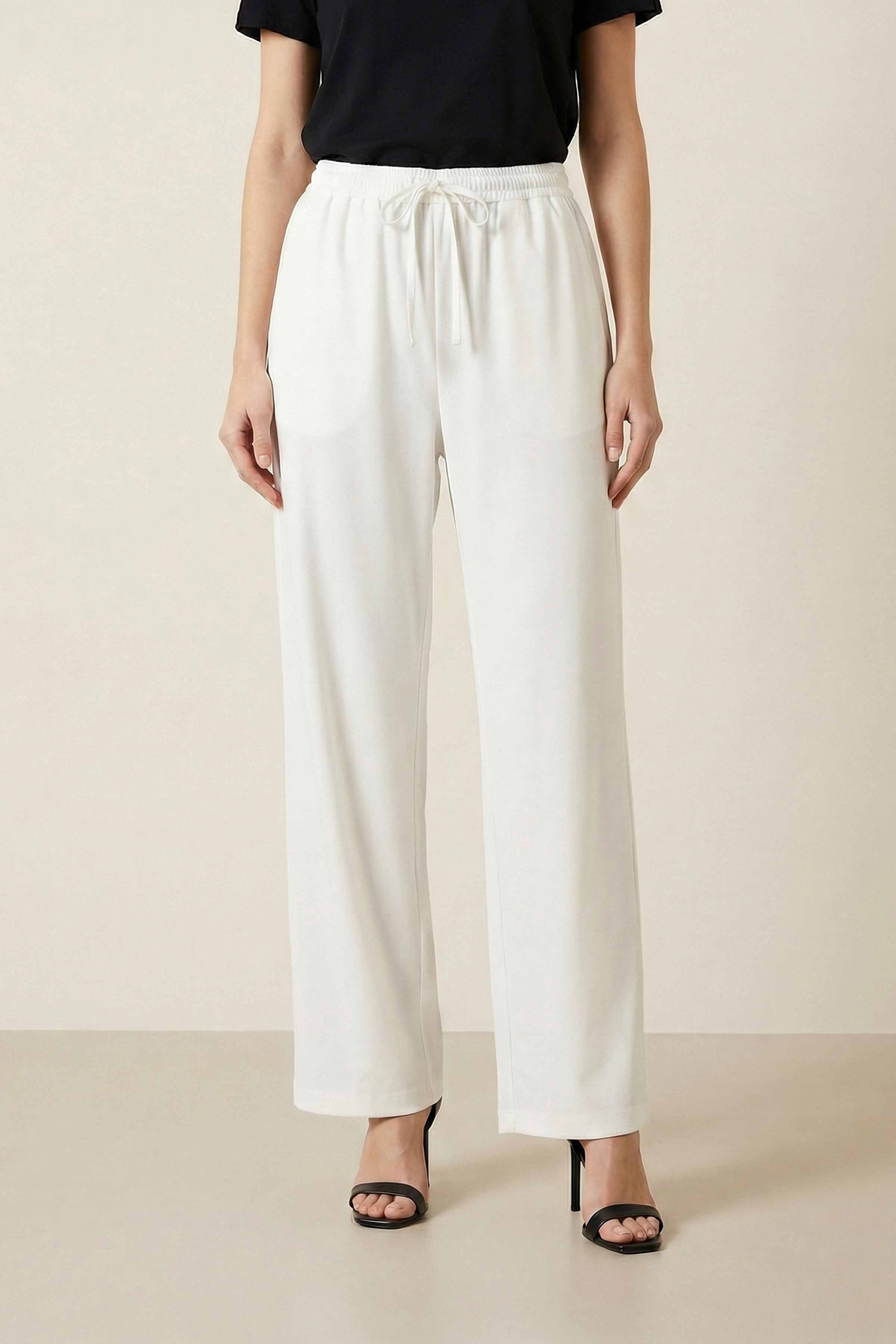 White Women Pants-447980112