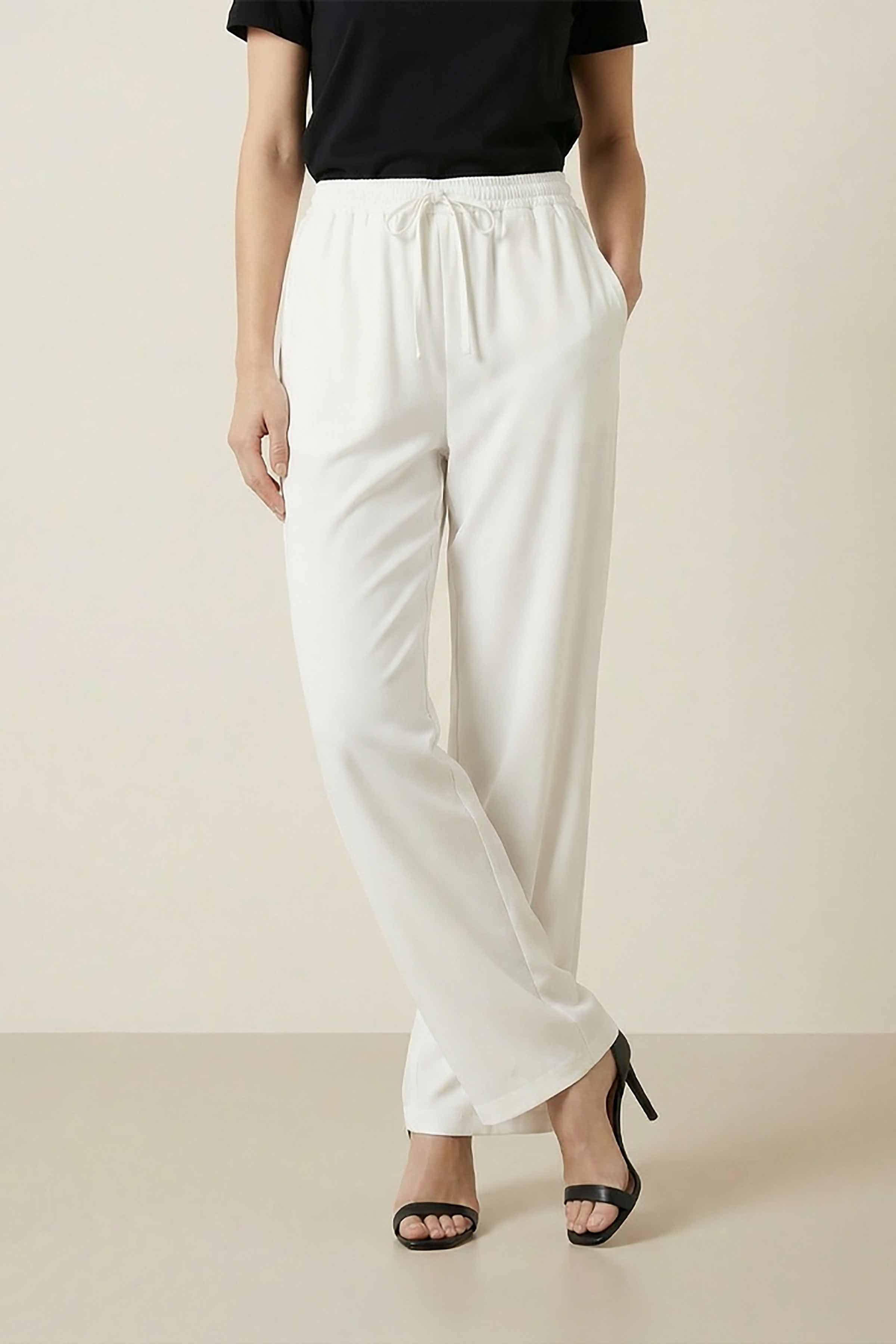 White Women Pants-447980112